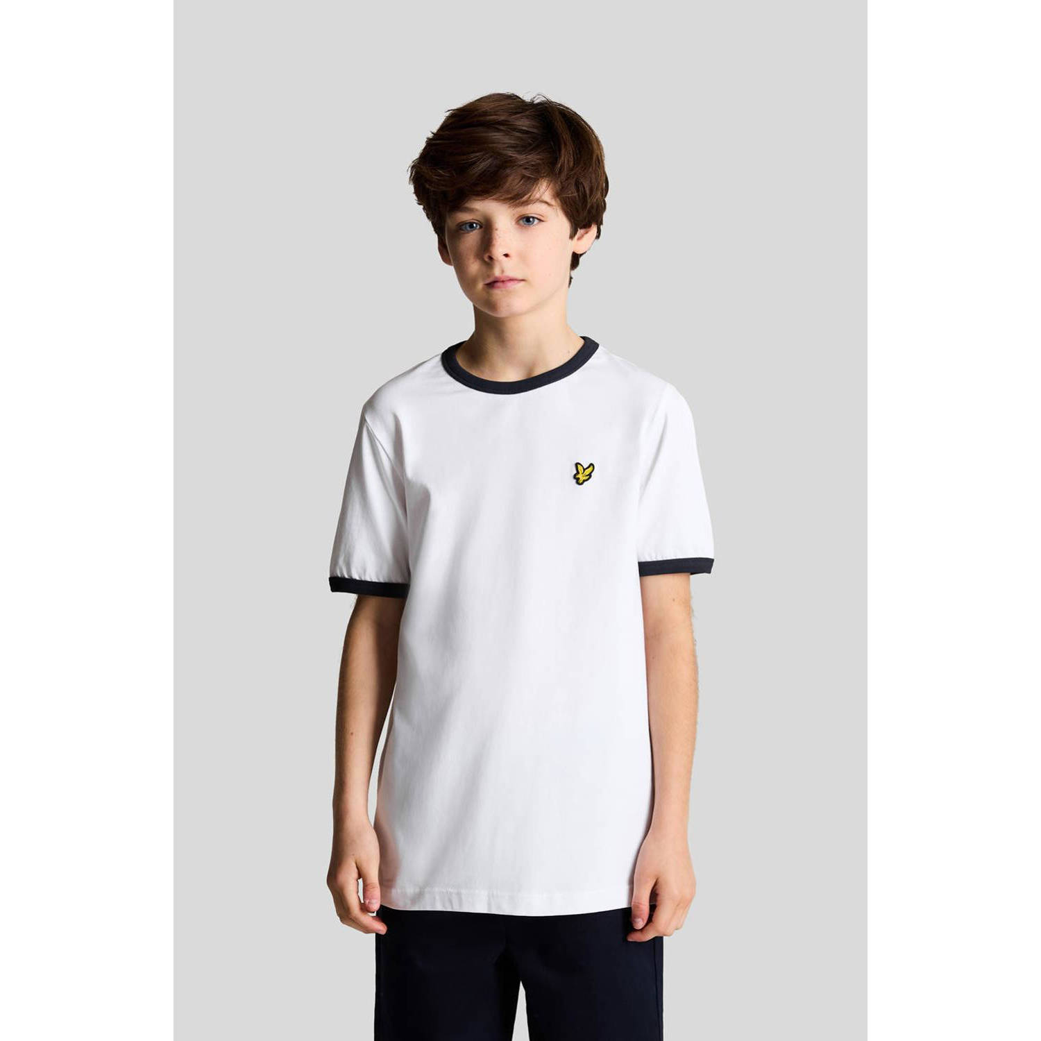 Lyle & Scott T-shirt wit donkerblauw