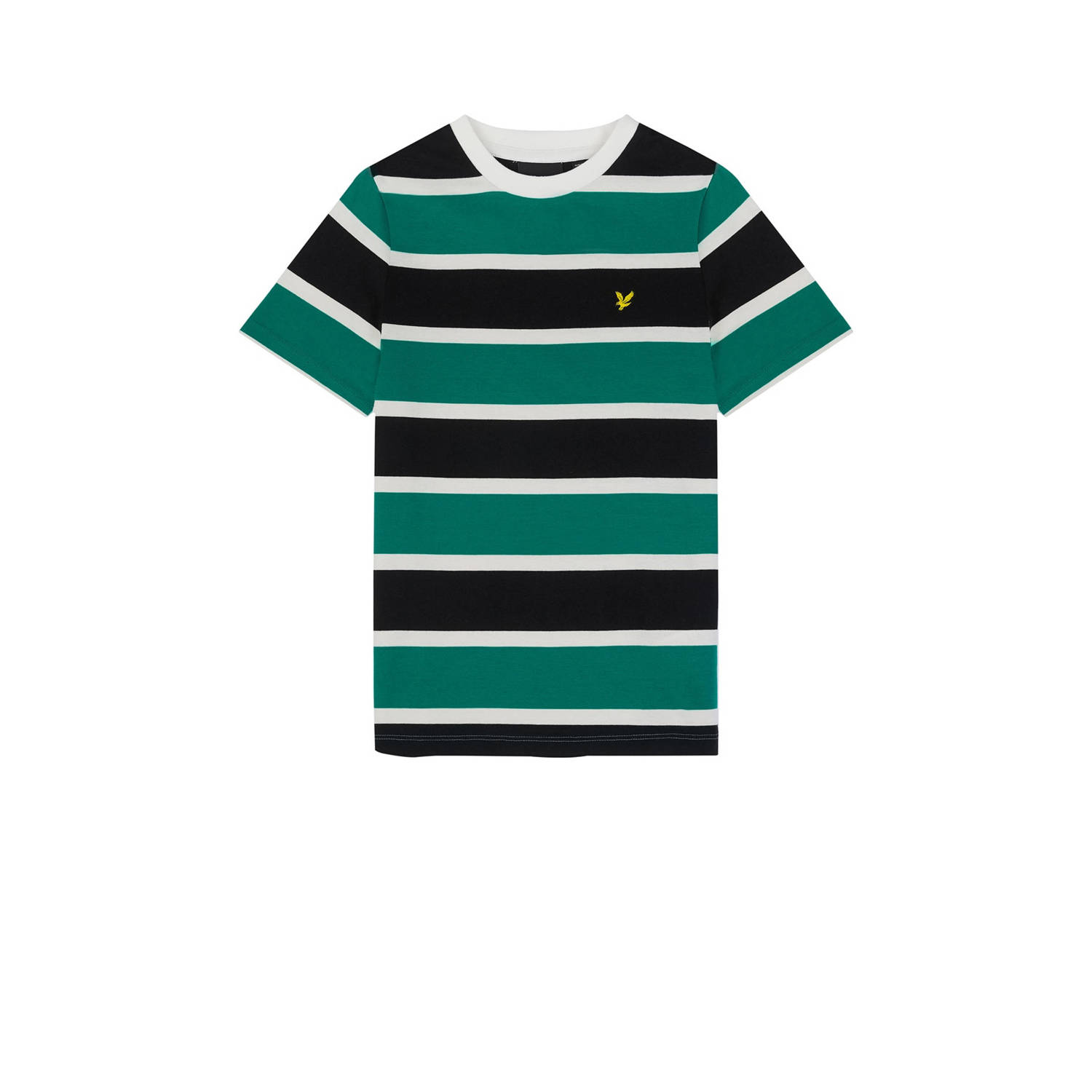 Lyle & Scott gestreept T-shirt groen zwart wit Jongens Katoen Ronde hals 128 134