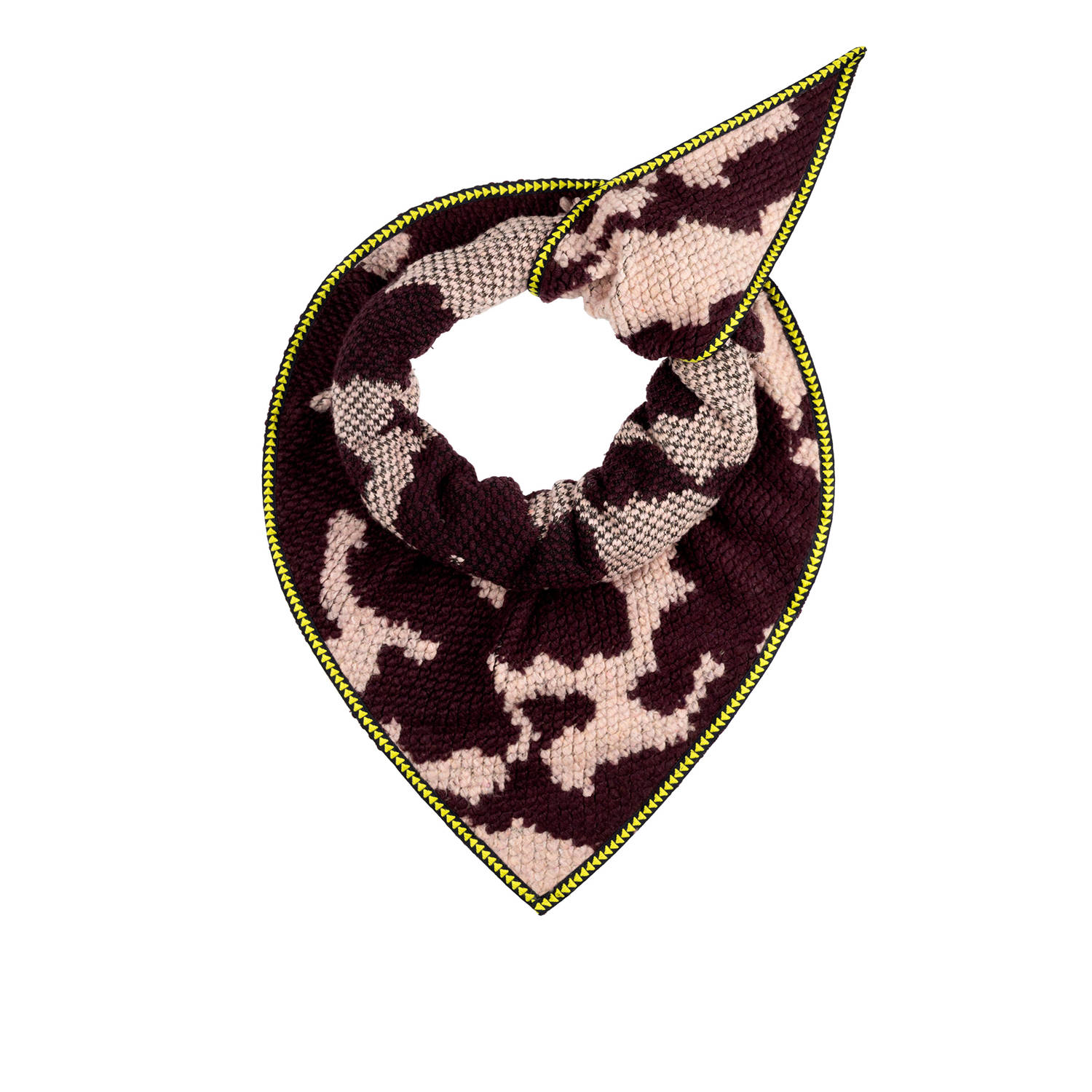 POM Amsterdam sjaal met all over print roze donkerrood
