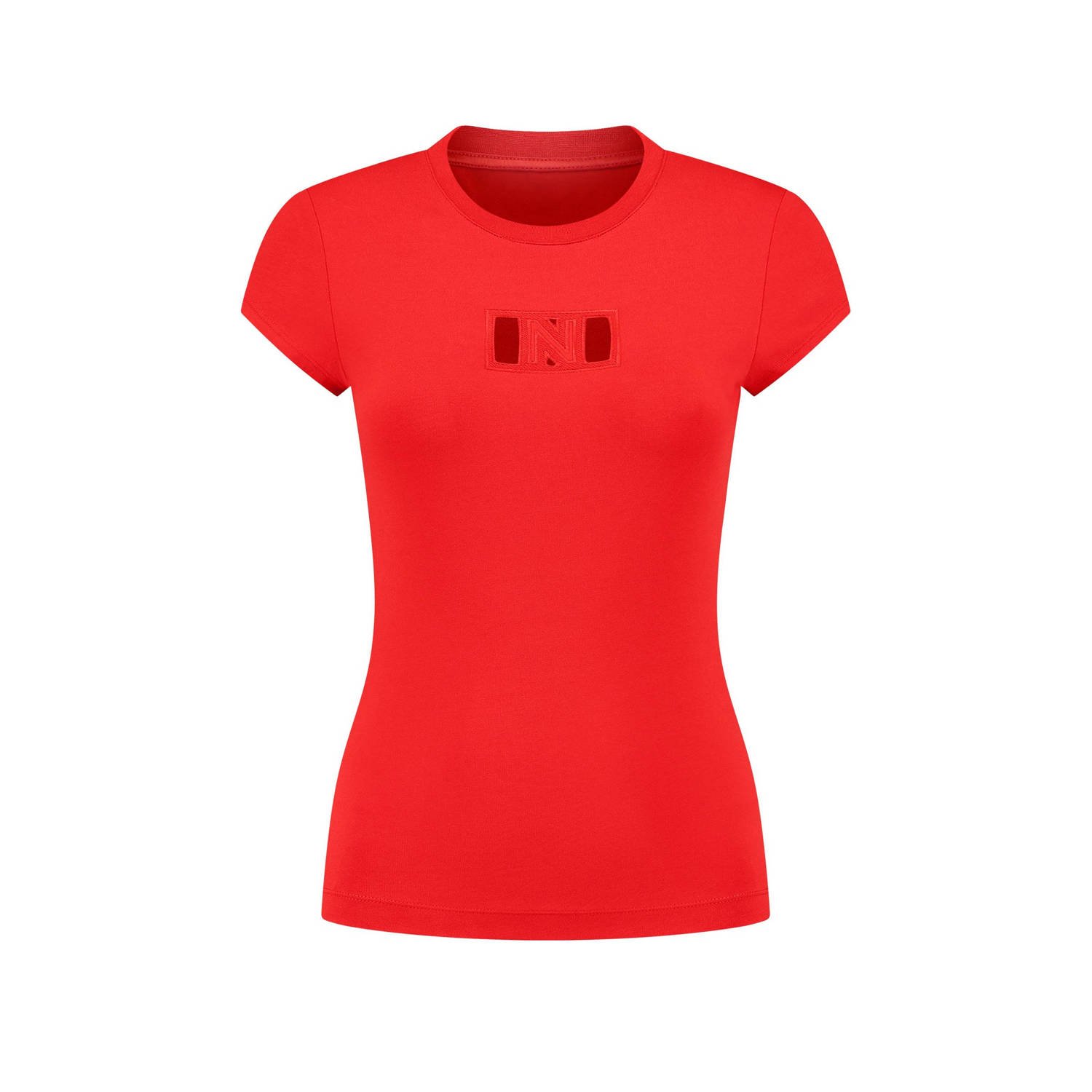 NIKKIE T-shirt Dolton met logo rood