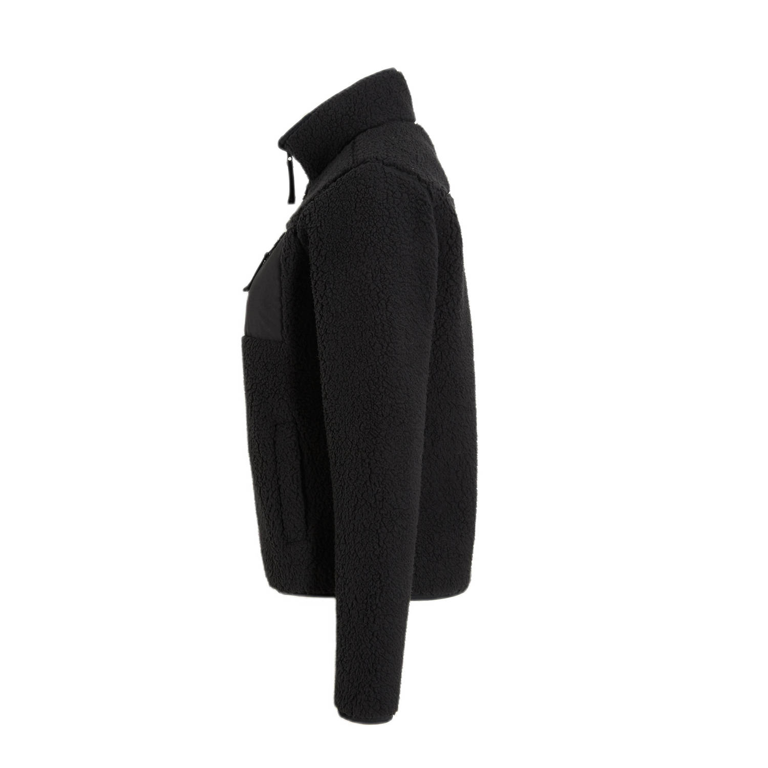 anytime teddy fleece vest zwart