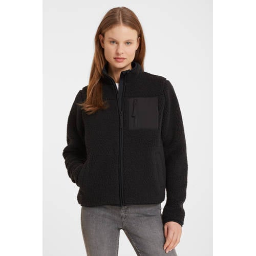 anytime teddy fleece vest zwart afbeelding