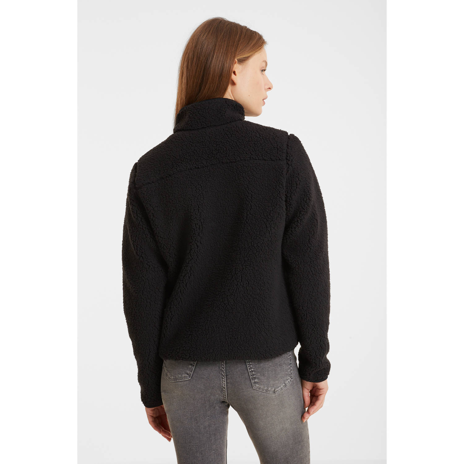 anytime teddy fleece vest zwart