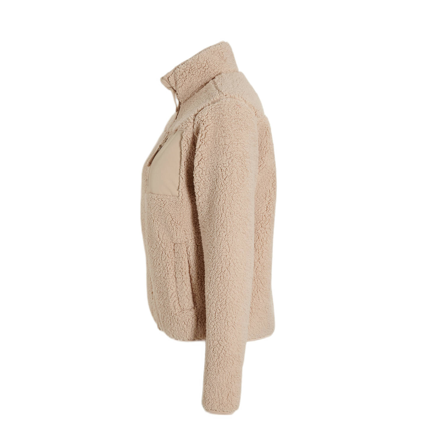 anytime teddy fleece vest beige