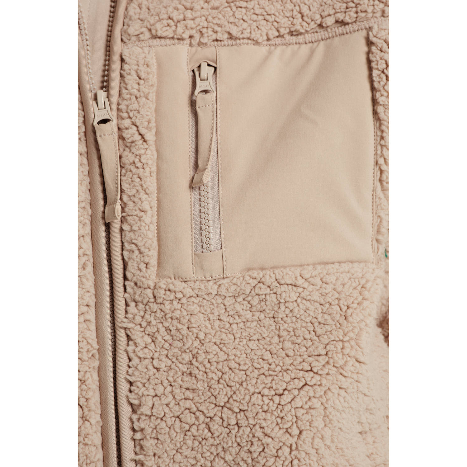 anytime teddy fleece vest beige