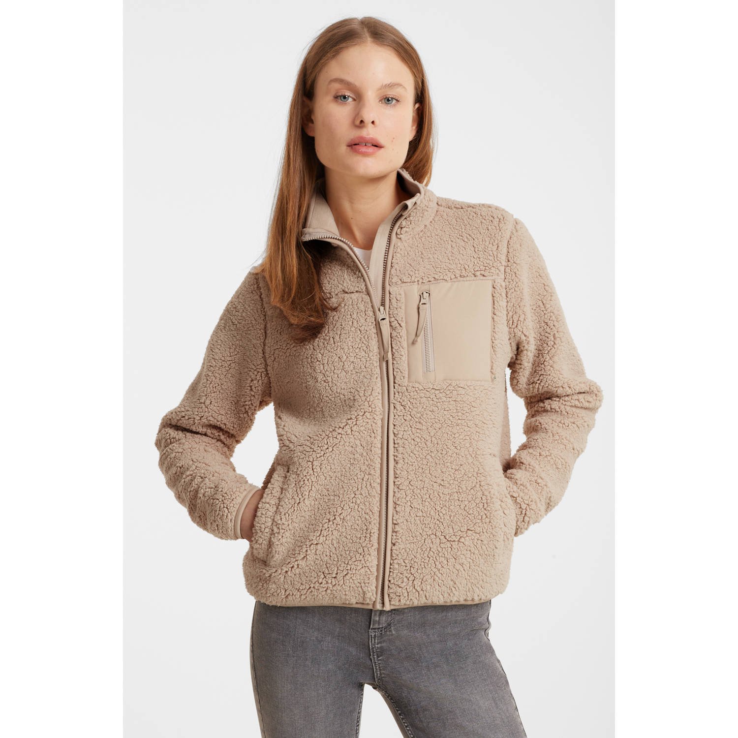 Anytime teddy fleece vest beige