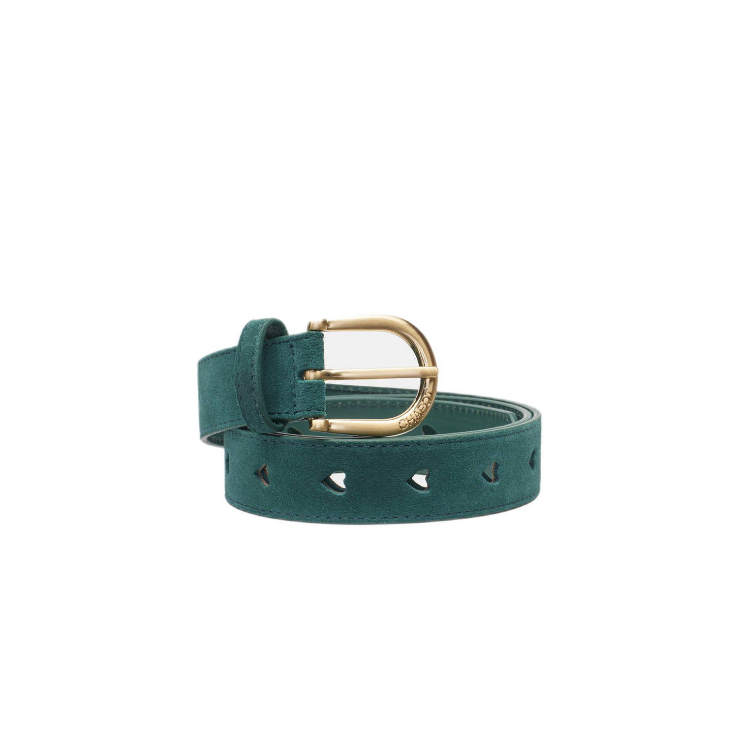 Fabienne Chapot leren riem Cut It Out Heart groen