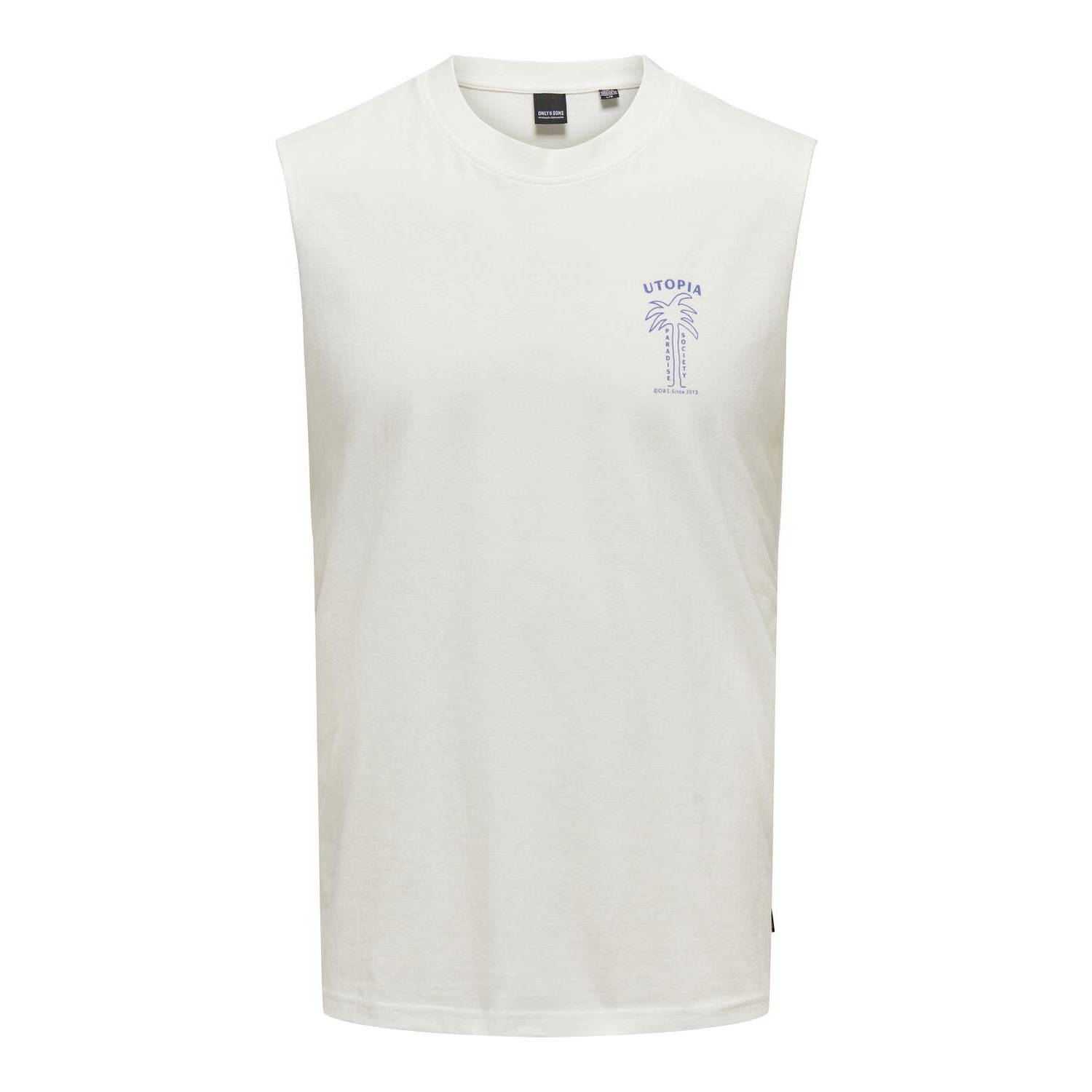 ONLY & SONS regular fit T-shirt ONSMATTY met printopdruk cloud dancer