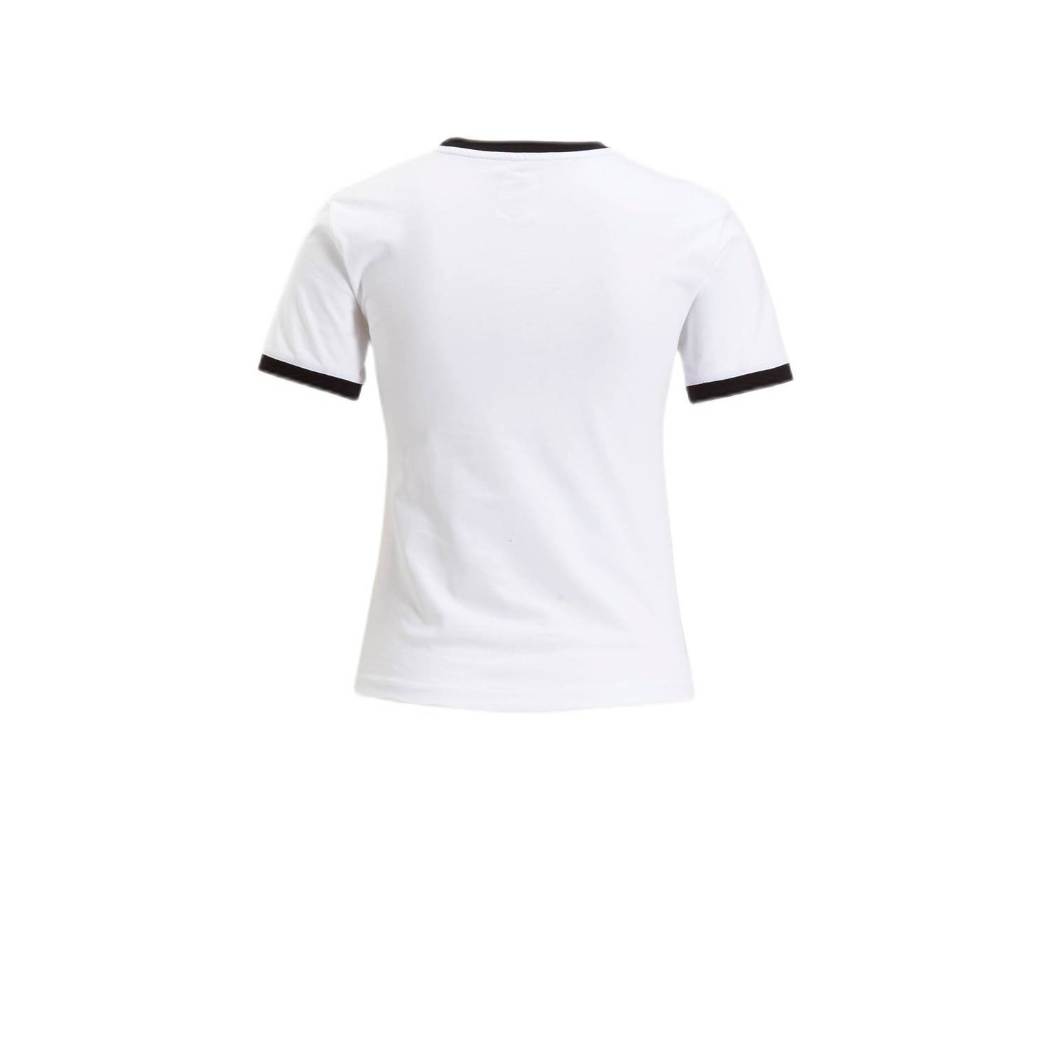 Lois T-shirt Emma Black Legend met contrastbies wit zwart