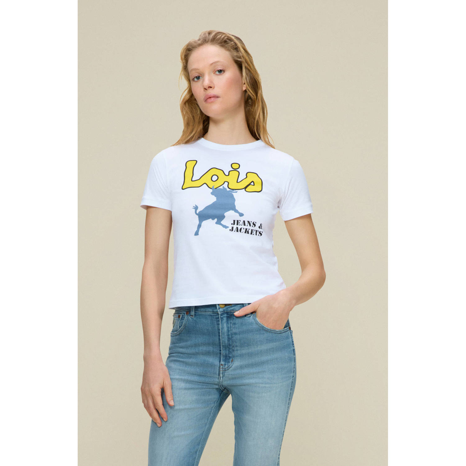 Lois T-shirt Emma Legend Abba met logo wit