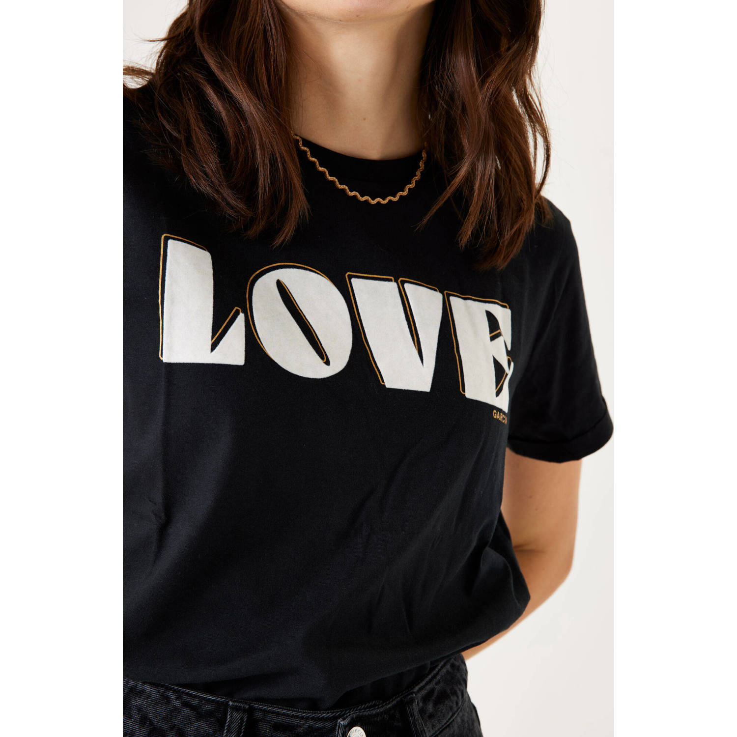 Garcia T-shirt met printopdruk zwart wit