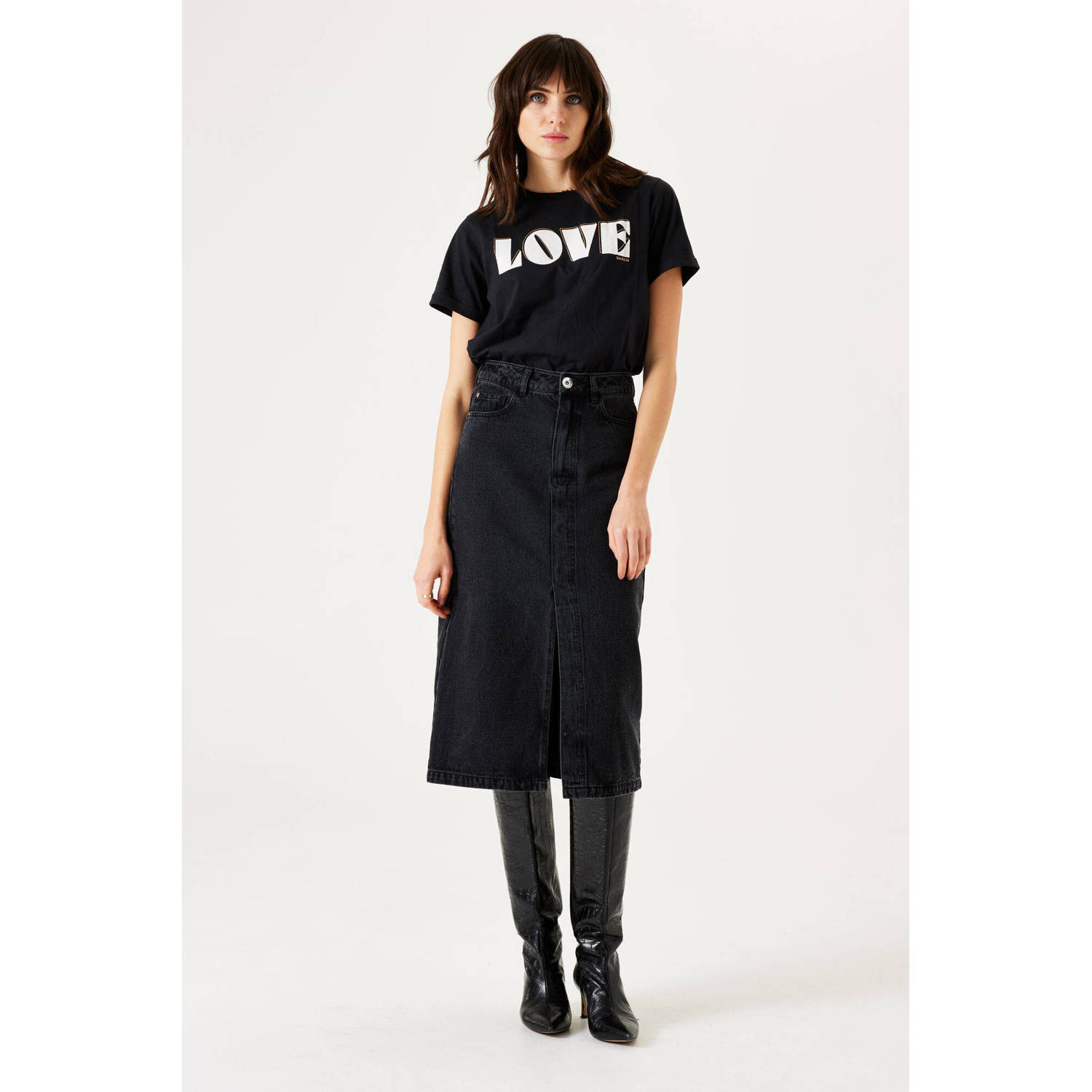 Garcia T-shirt met printopdruk zwart wit