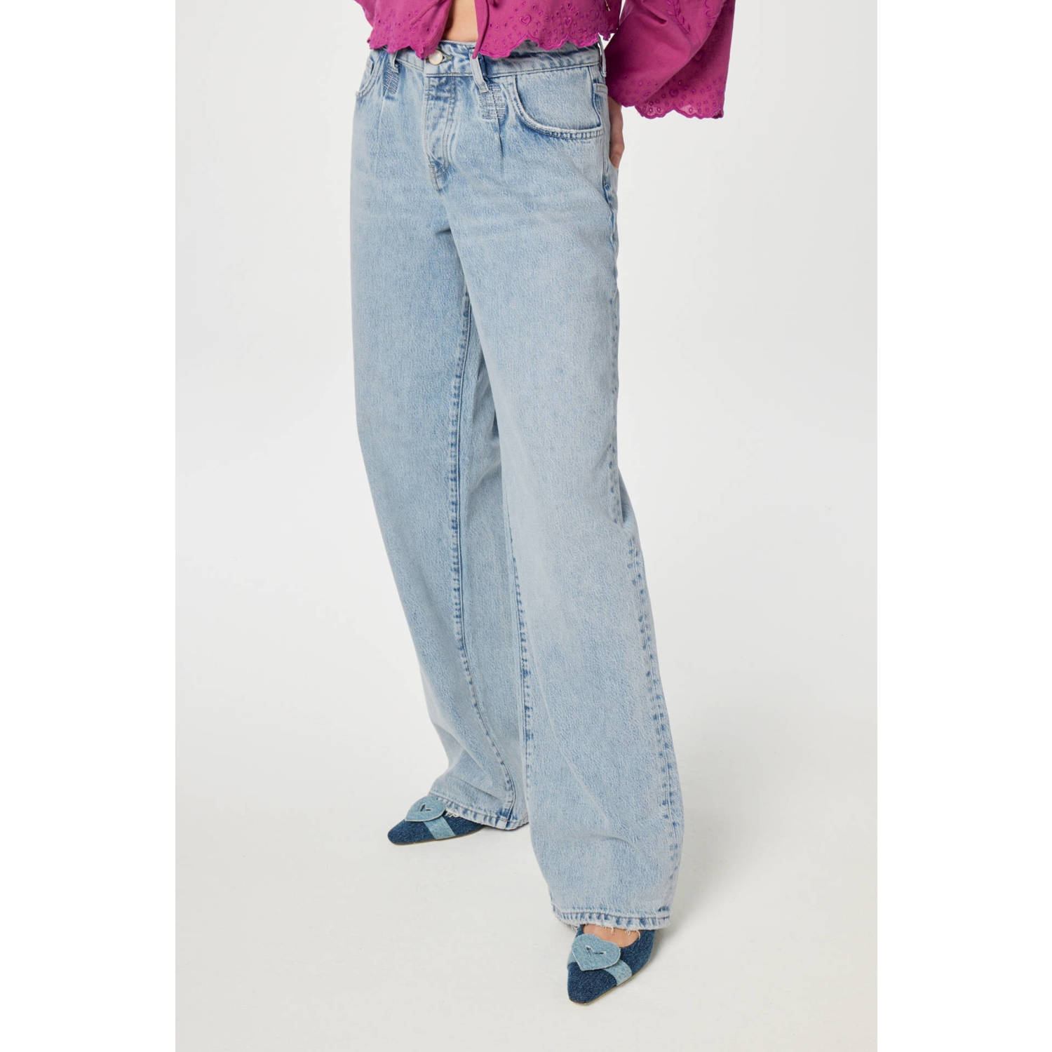 Fabienne Chapot wide leg jeans light blue denim
