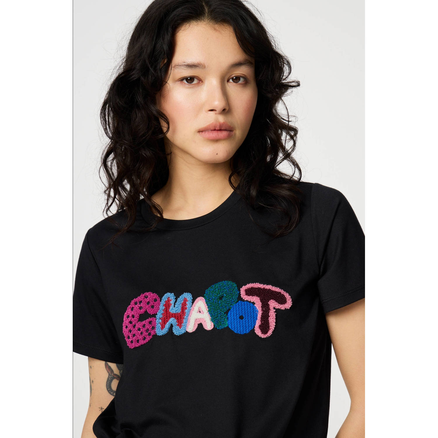 Fabienne Chapot T-shirt met logo zwart multi