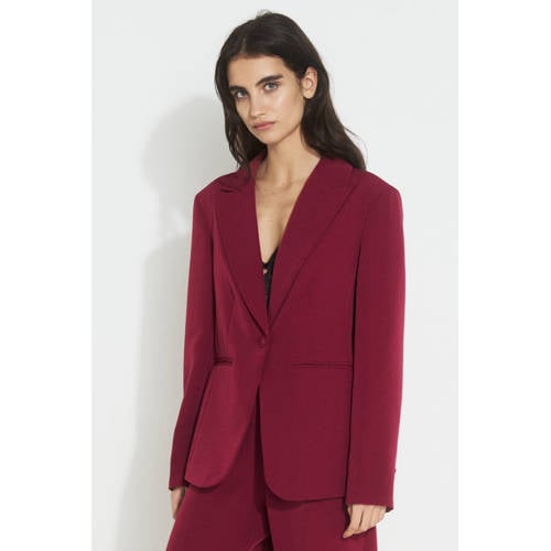 Ruby getailleerde blazer bordeauxrood afbeelding