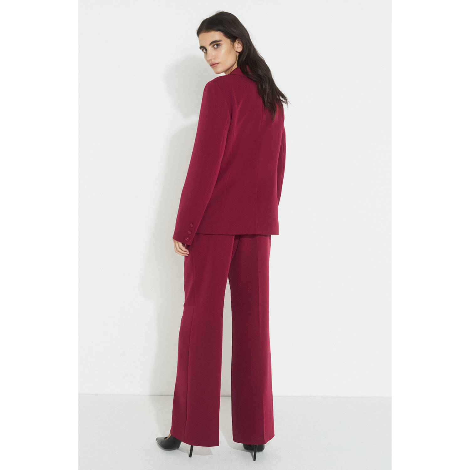 Ruby getailleerde blazer bordeauxrood