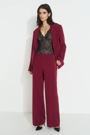 wide leg pantalon bordeauxrood