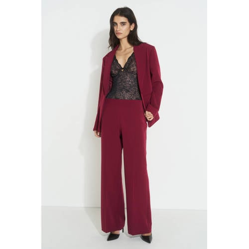 Ruby wide leg pantalon bordeauxrood afbeelding