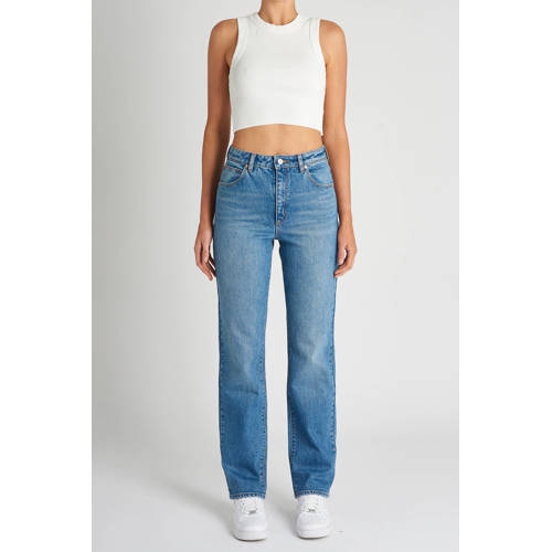 Abrand Jeans high waist straight leg jeans light blue denim afbeelding