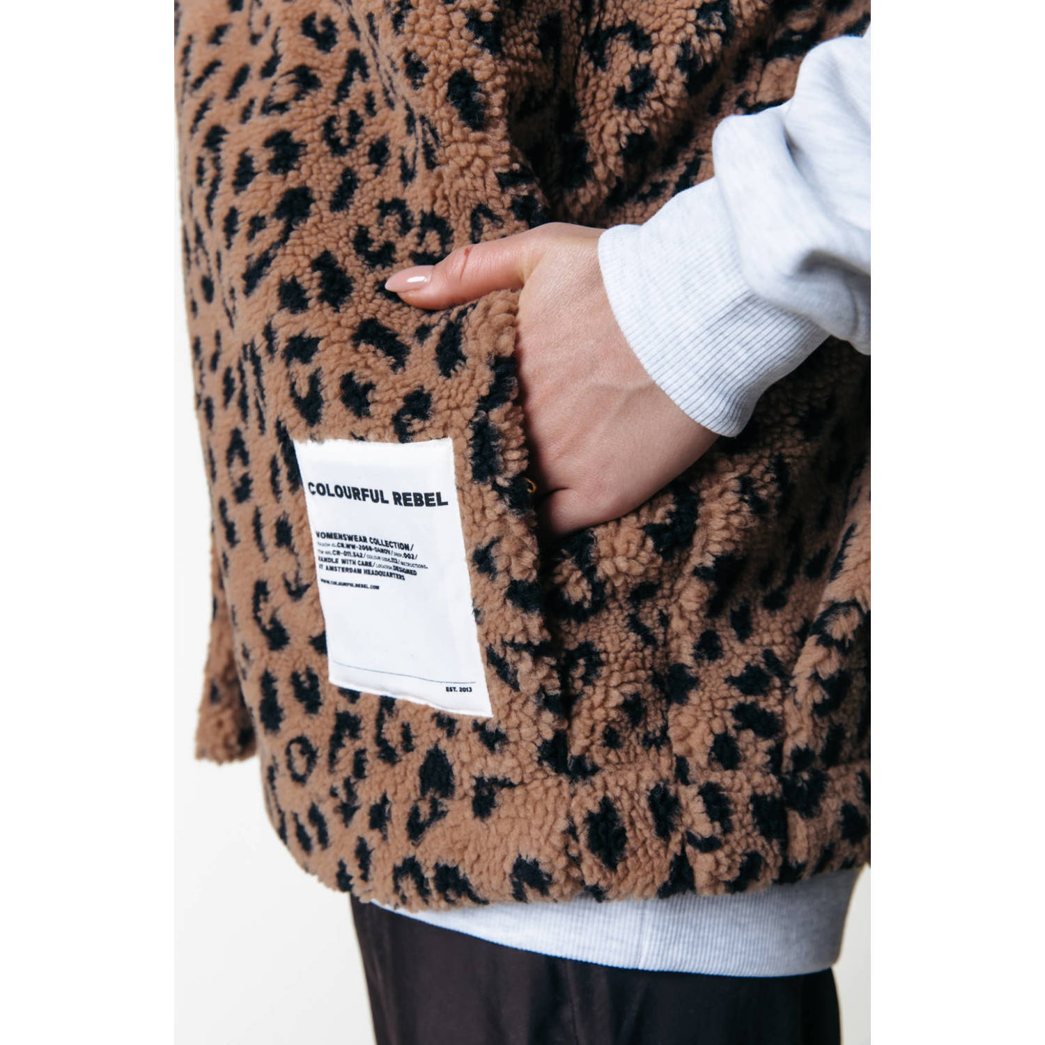 Colourful Rebel gilet met panterprint bruin zwart