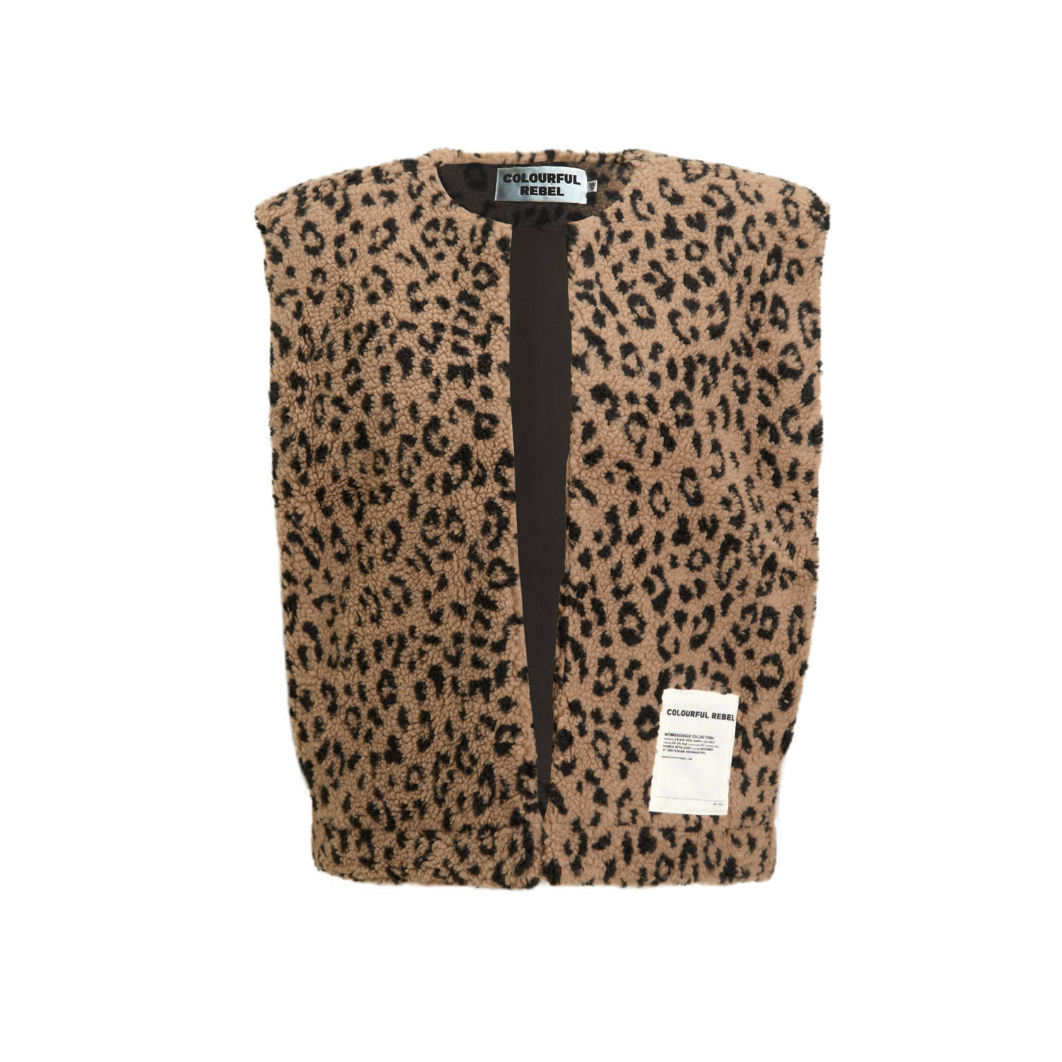 Colourful Rebel Luipaard Teddy Gilet voor vrouwen Brown Dames