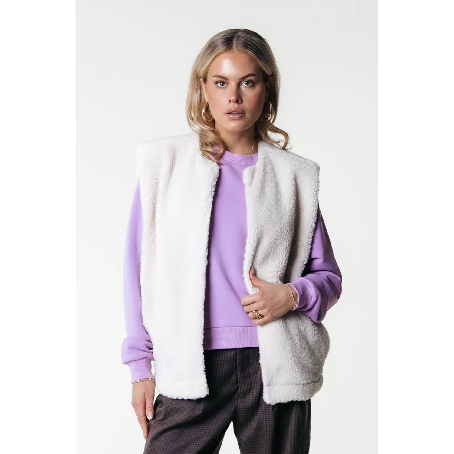 Colourful Rebel Teddy Gilet voor Trendy Vrouwen Beige Dames
