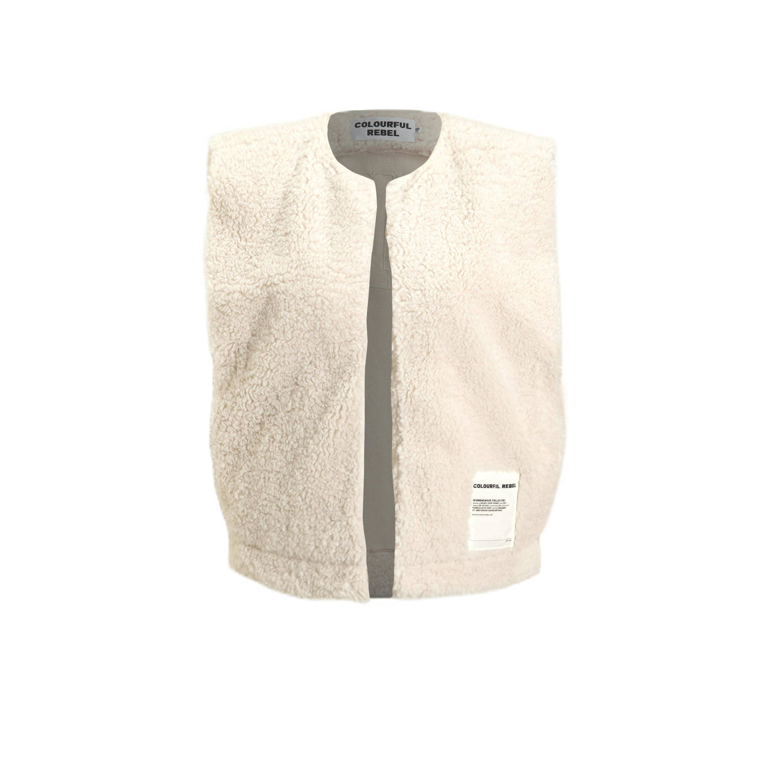 Colourful Rebel gilet met logo ecru