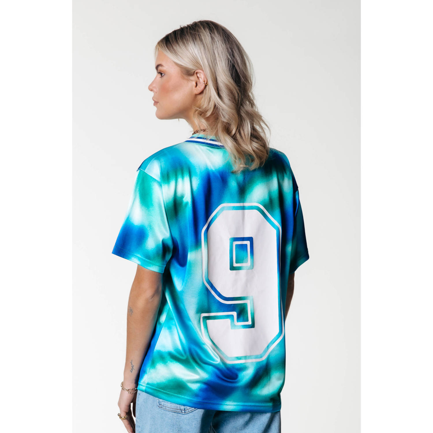 Colourful Rebel T-shirt met tie-dye print blauw