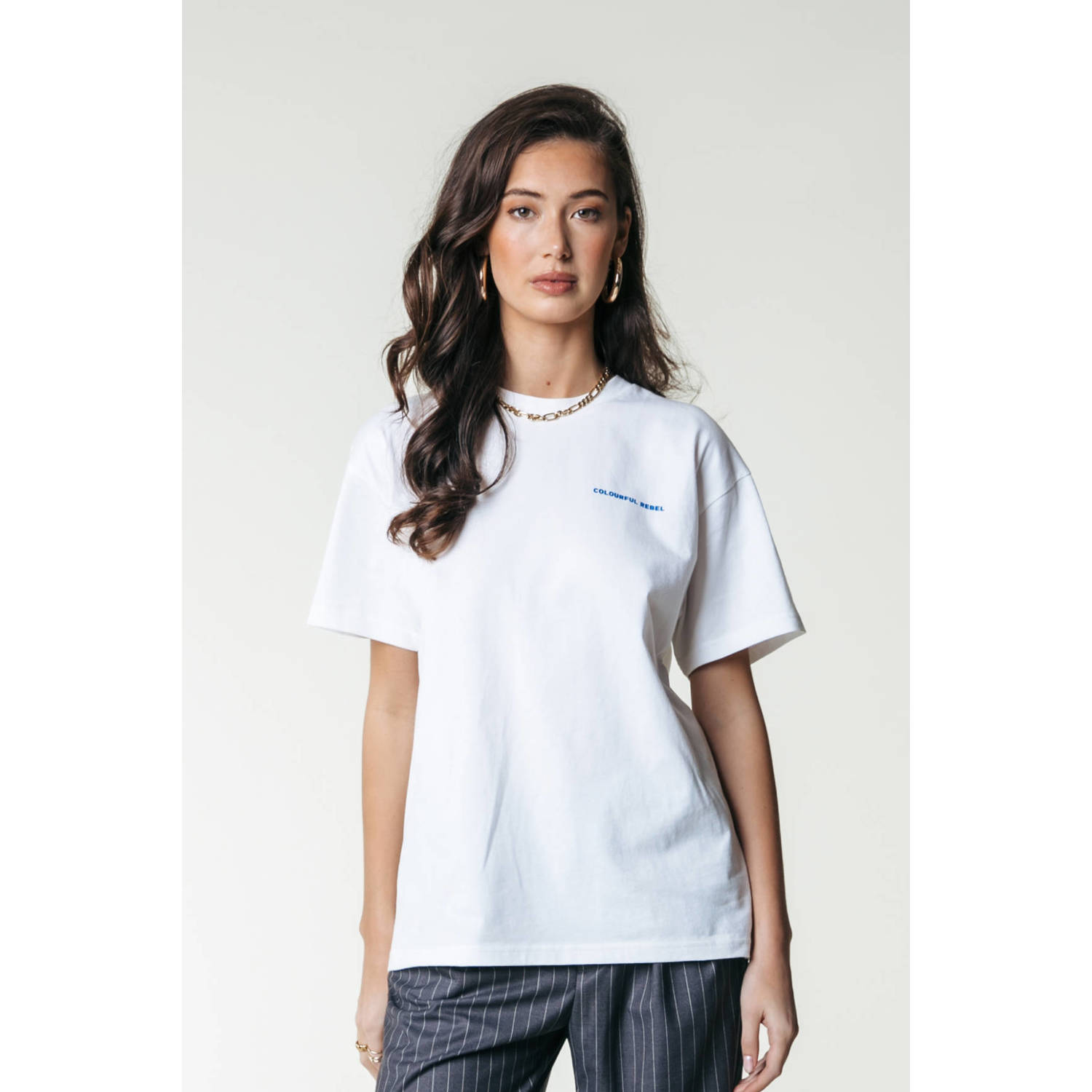 COLOURFUL REBEL Dames Tops & T-shirts State Champ Loosefit Tee Ecru