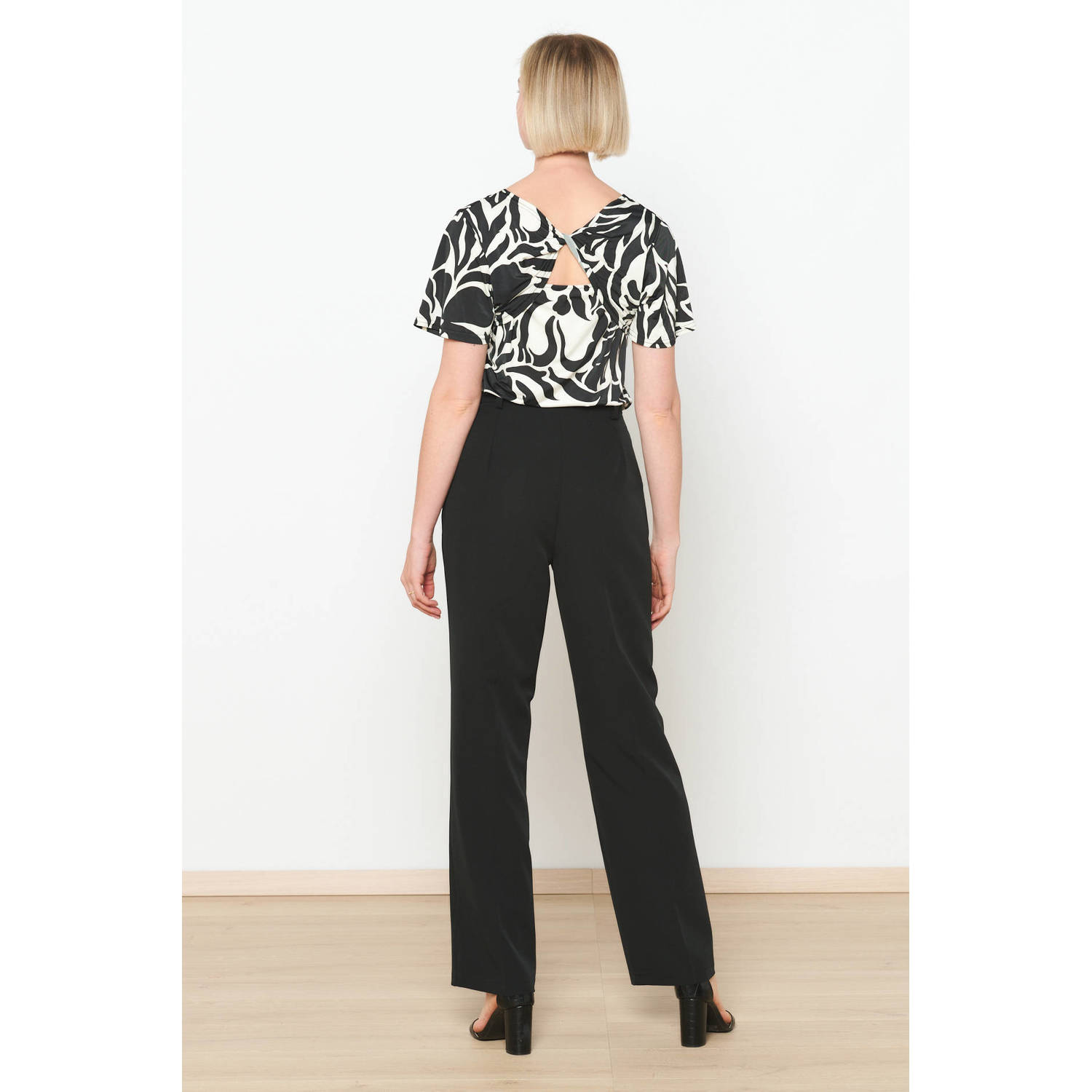 LOLALIZA high waist wide leg broek zwart