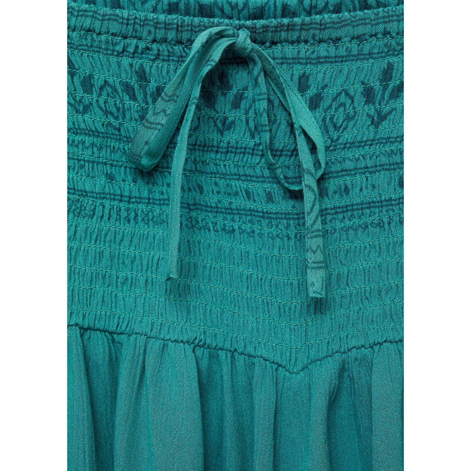 Mango Kids skort met all over print en ruches petrolgroen