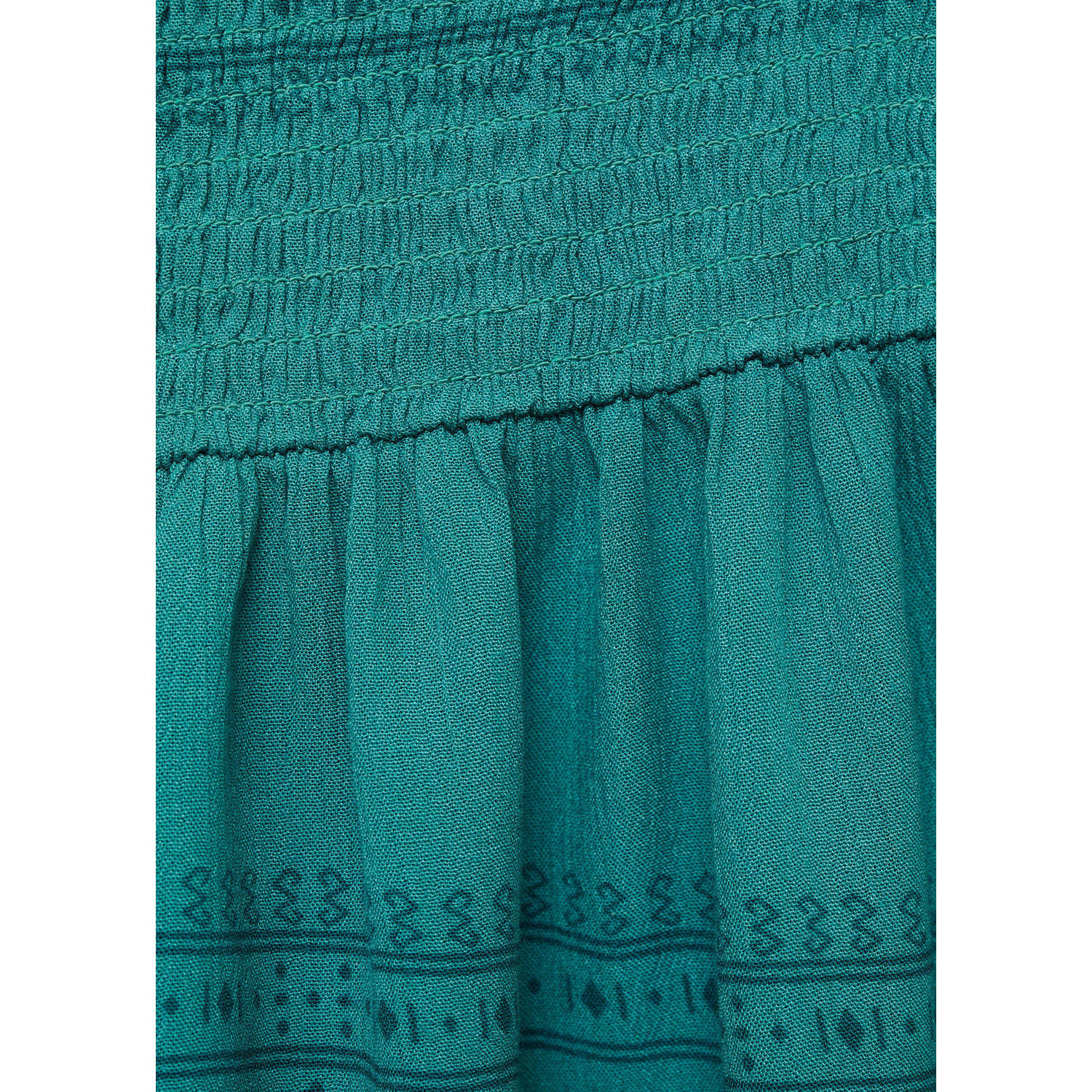 Mango Kids skort met all over print en ruches petrolgroen