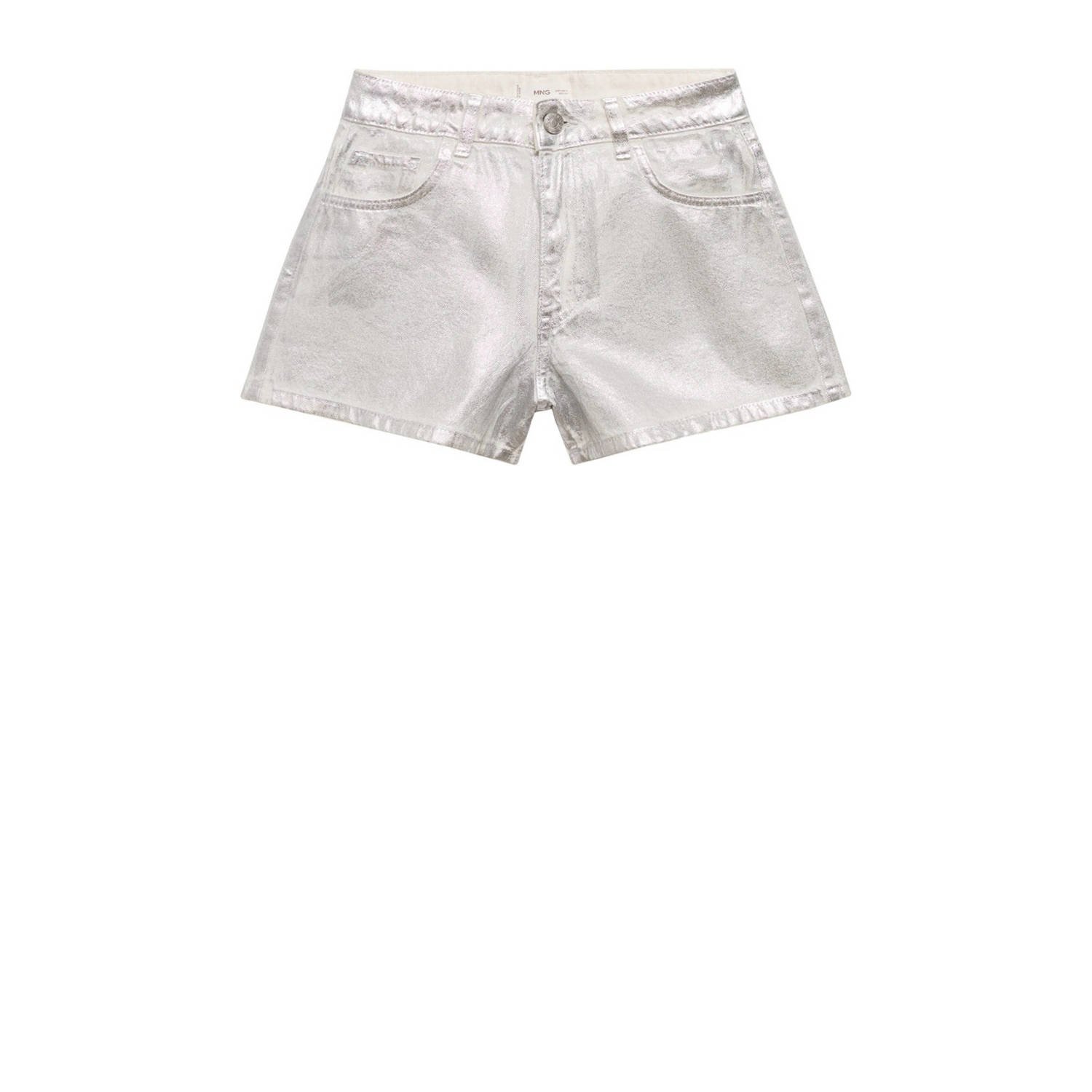 Mango Kids casual short zilver Korte broek Meisjes Katoen Effen 152(XXS)