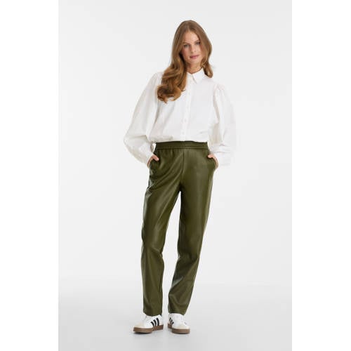 anytime imitatieleren jogger olijfgroen afbeelding