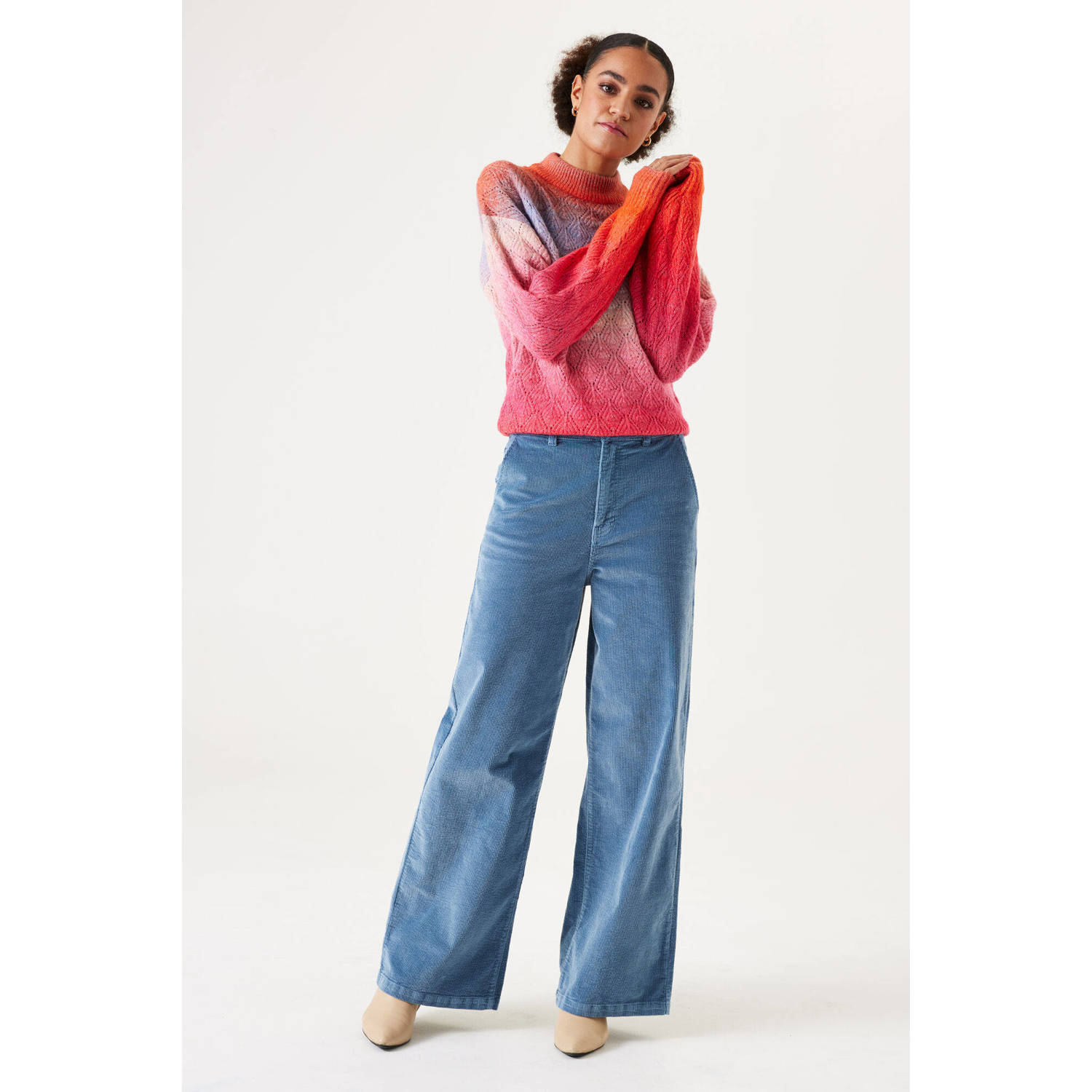 Garcia wide leg broek blauw