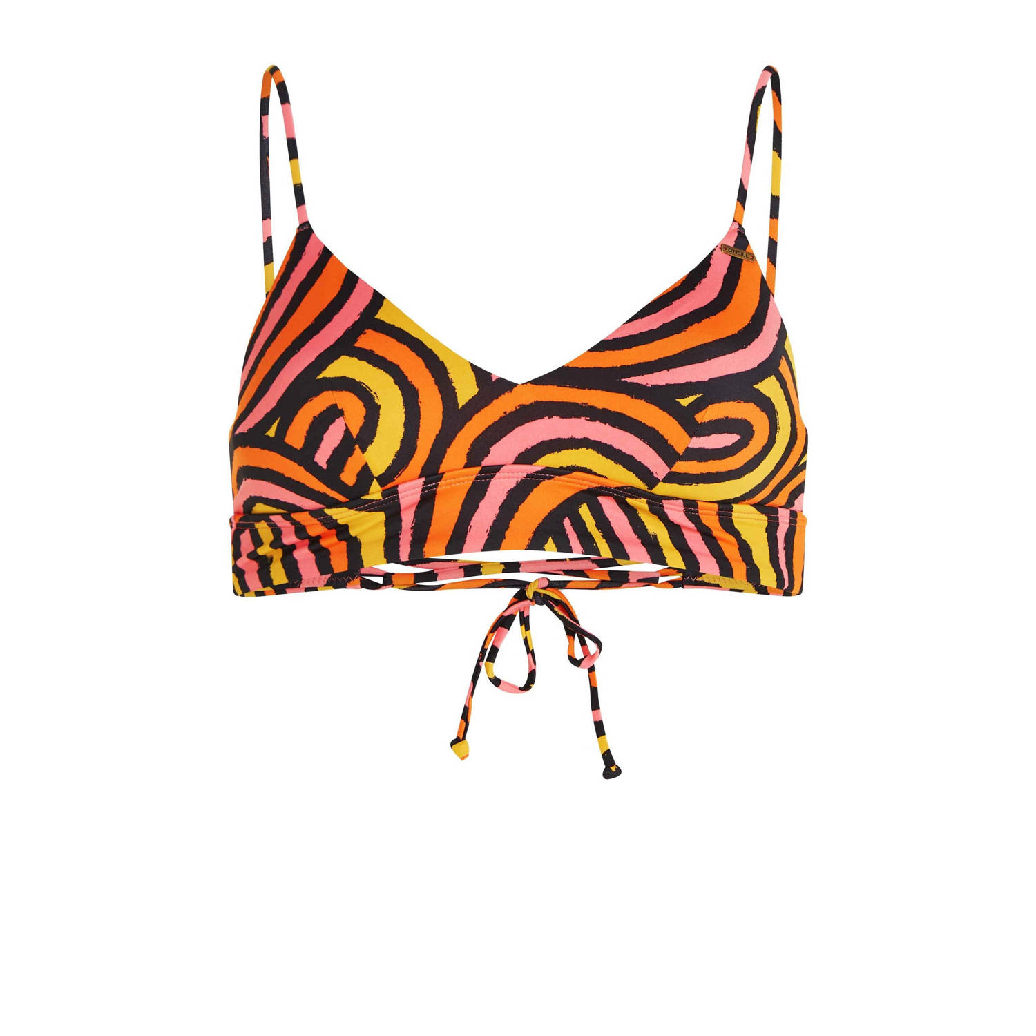 O'Neill voorgevormde crop bikinitop Wave zwart oranje roze