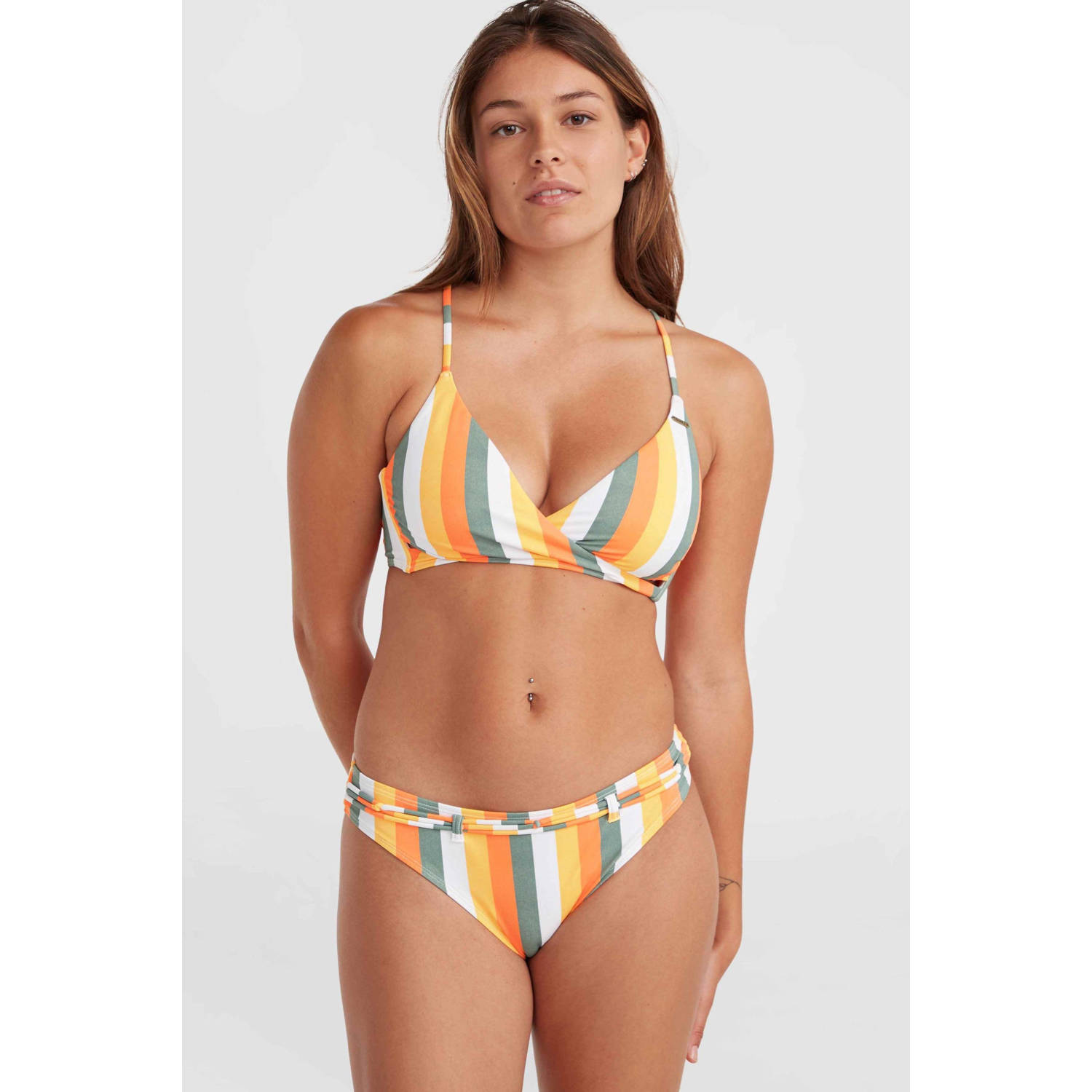 O'Neill bikinibroekje Cruz oranje wit groen