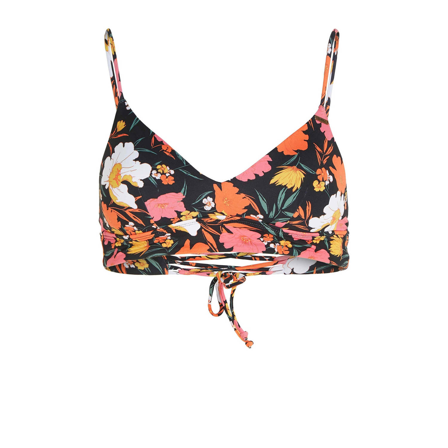 O'Neill voorgevormde crop bikinitop Wave zwart oranje roze