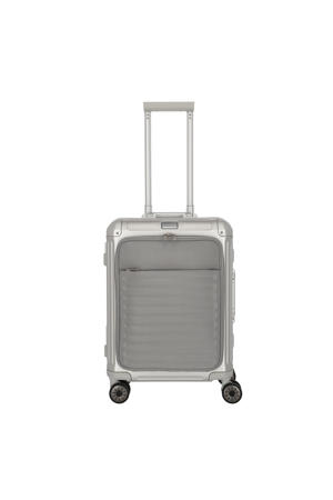  trolley Next 2.0 Aluminium 55 cm. frontpocket zilverkleurig