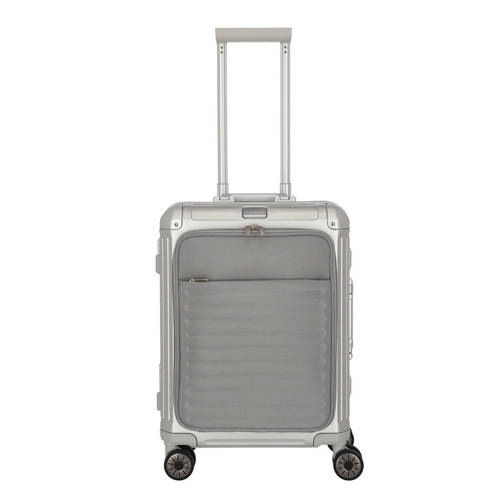 Travelite trolley Next 2.0 Aluminium 55 cm. frontpocket zilverkleurig afbeelding