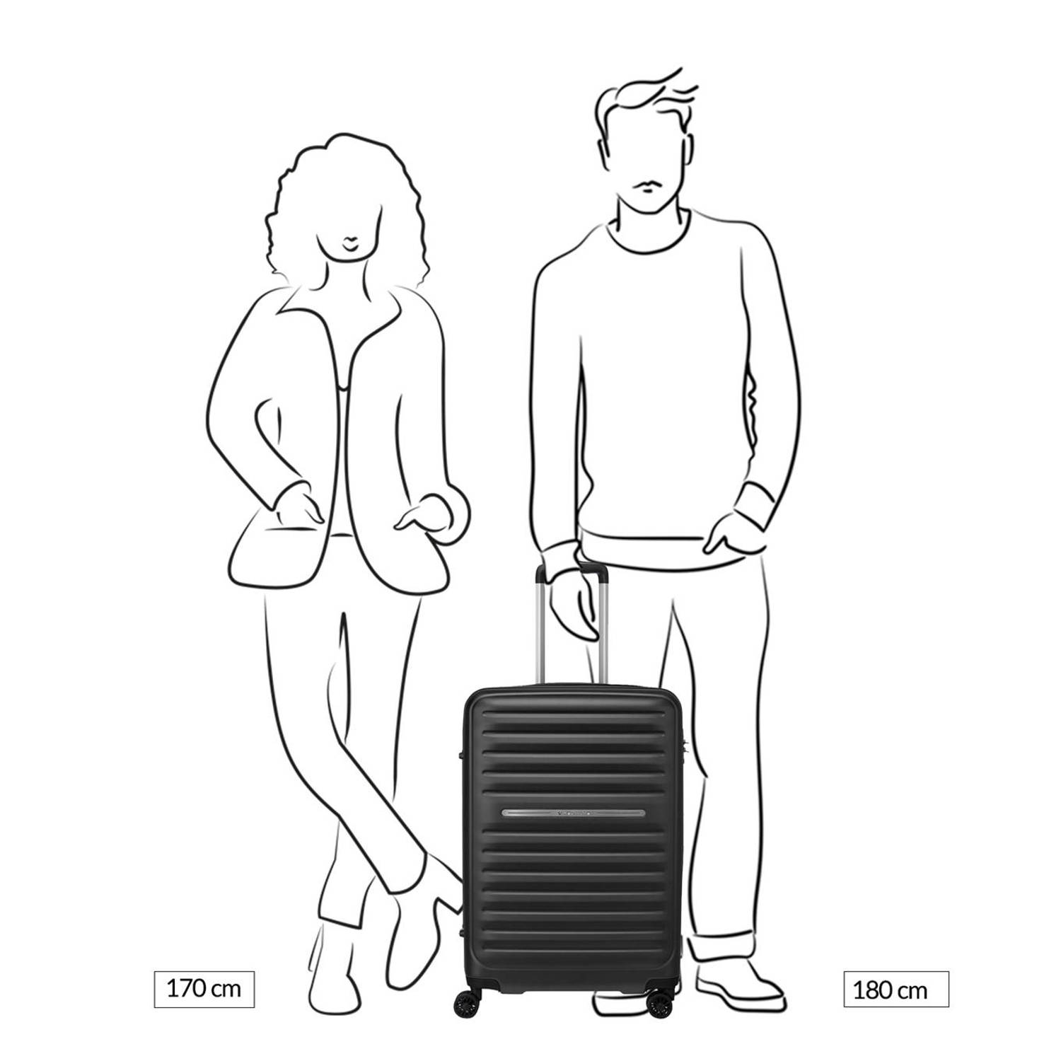 Roncato trolley Ibiza 65 cm. zwart