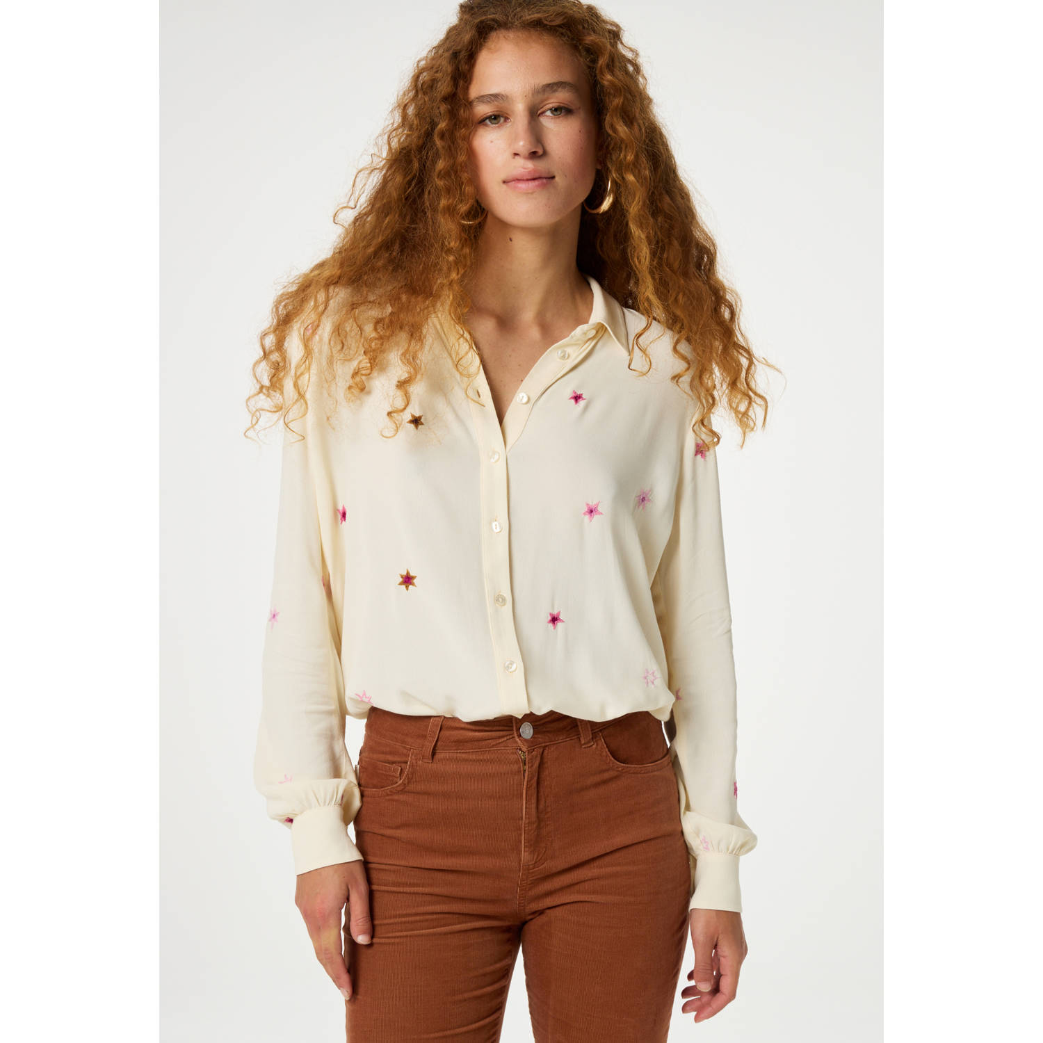 Fabienne Chapot blouse met sterren crème multi