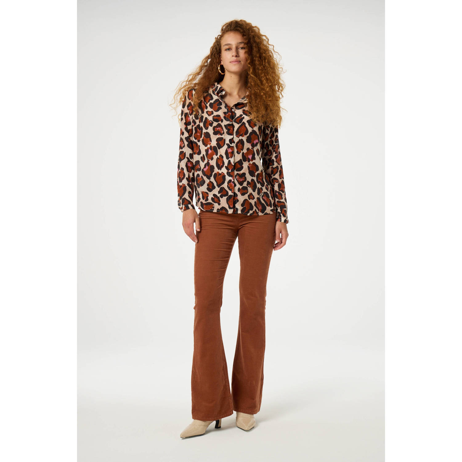 Fabienne Chapot blouse met panterprint bruin