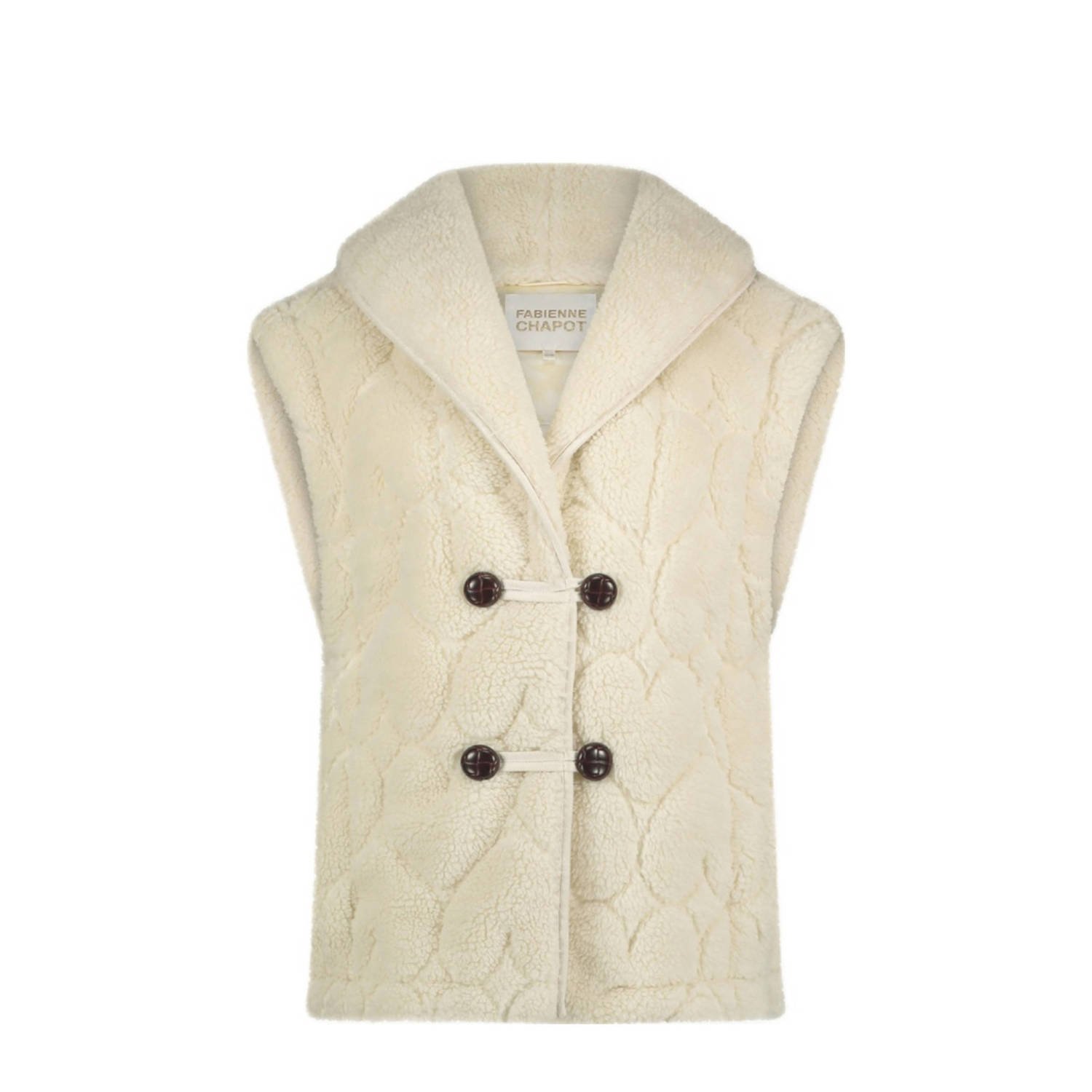 Fabienne Chapot gilet met hartjes ecru