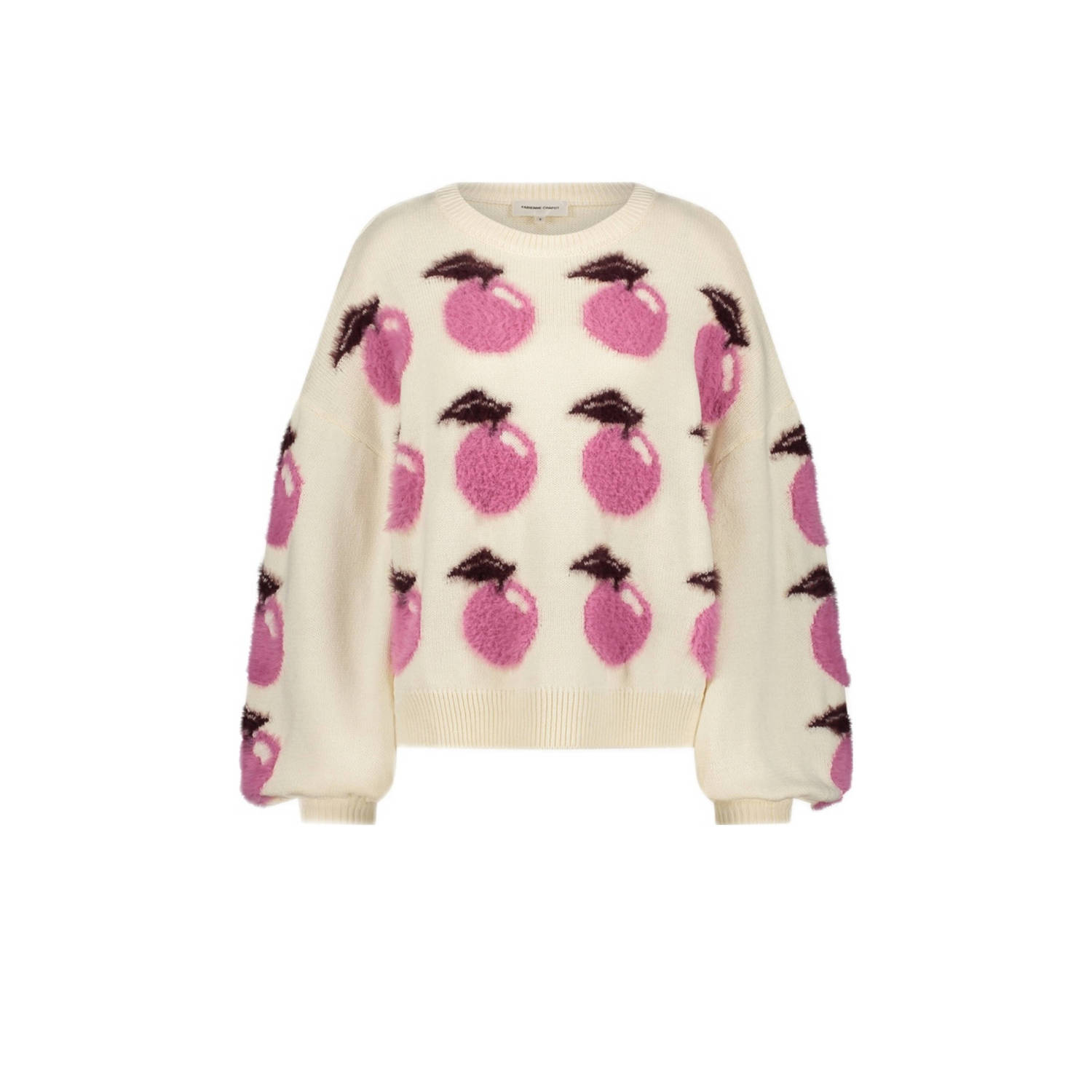 Fabienne Chapot Roomwitte Appelprint Pullover White Dames