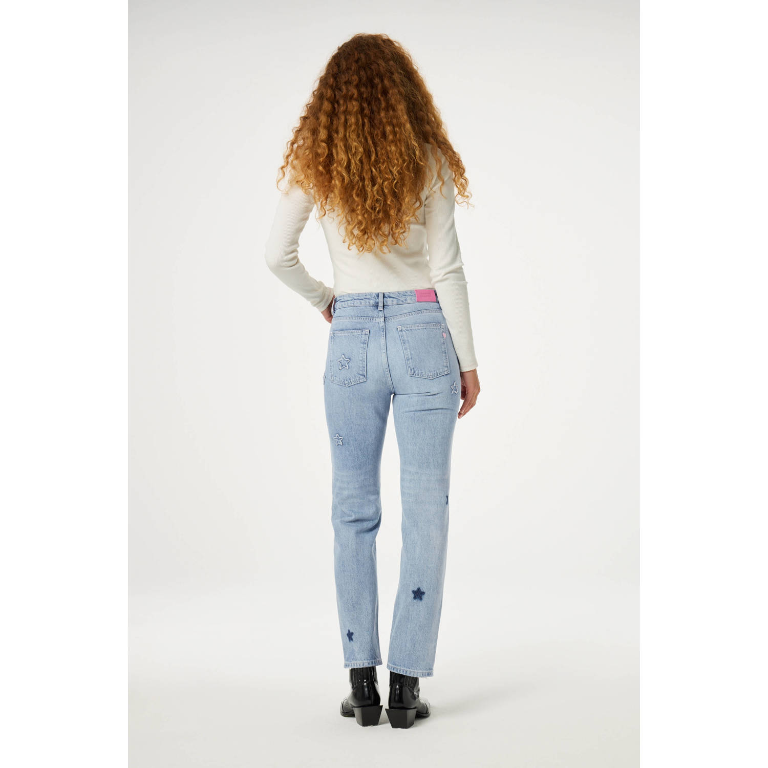 Fabienne Chapot high waist straight leg jeans Lola light blue denim