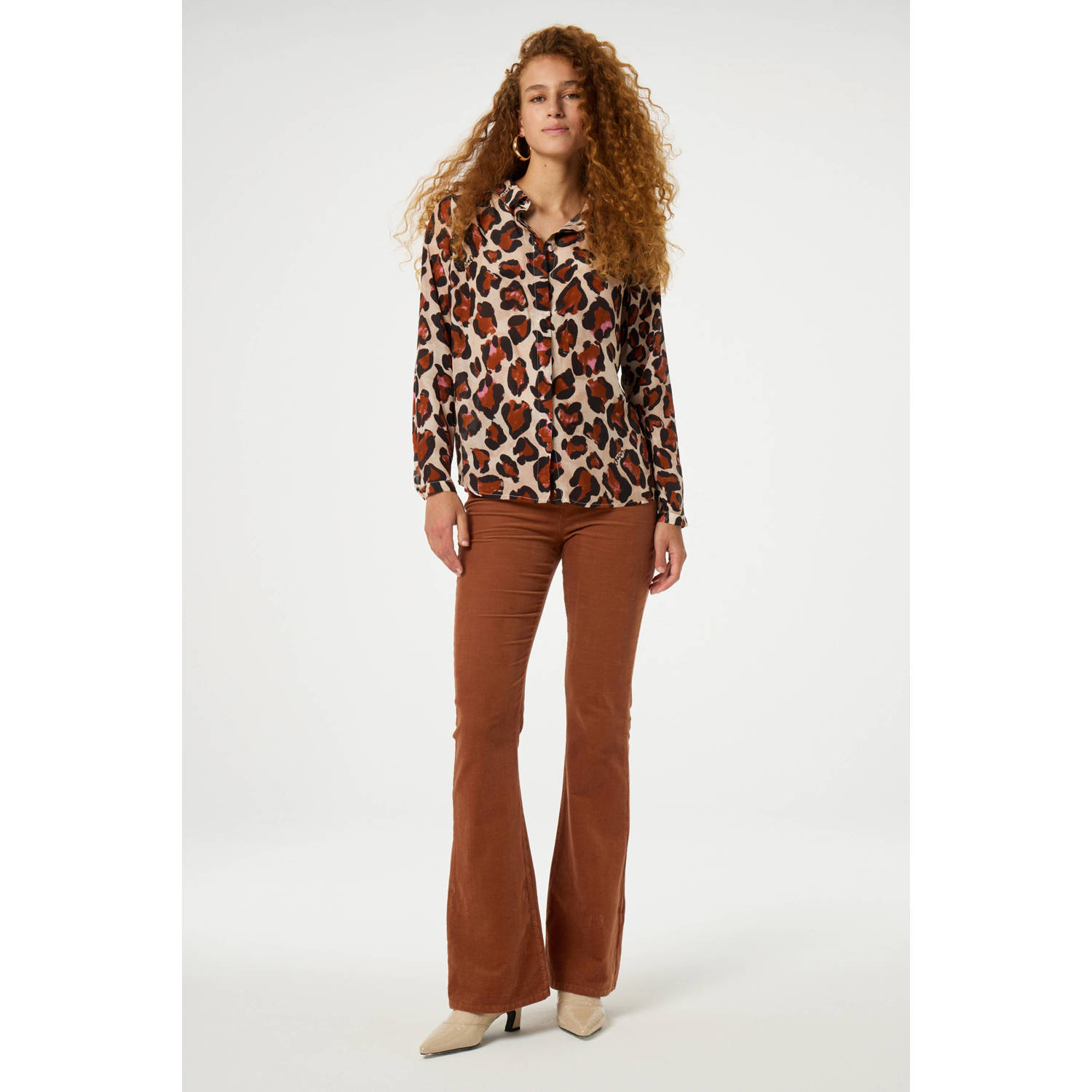 Fabienne Chapot flared broek Eva roodbruin