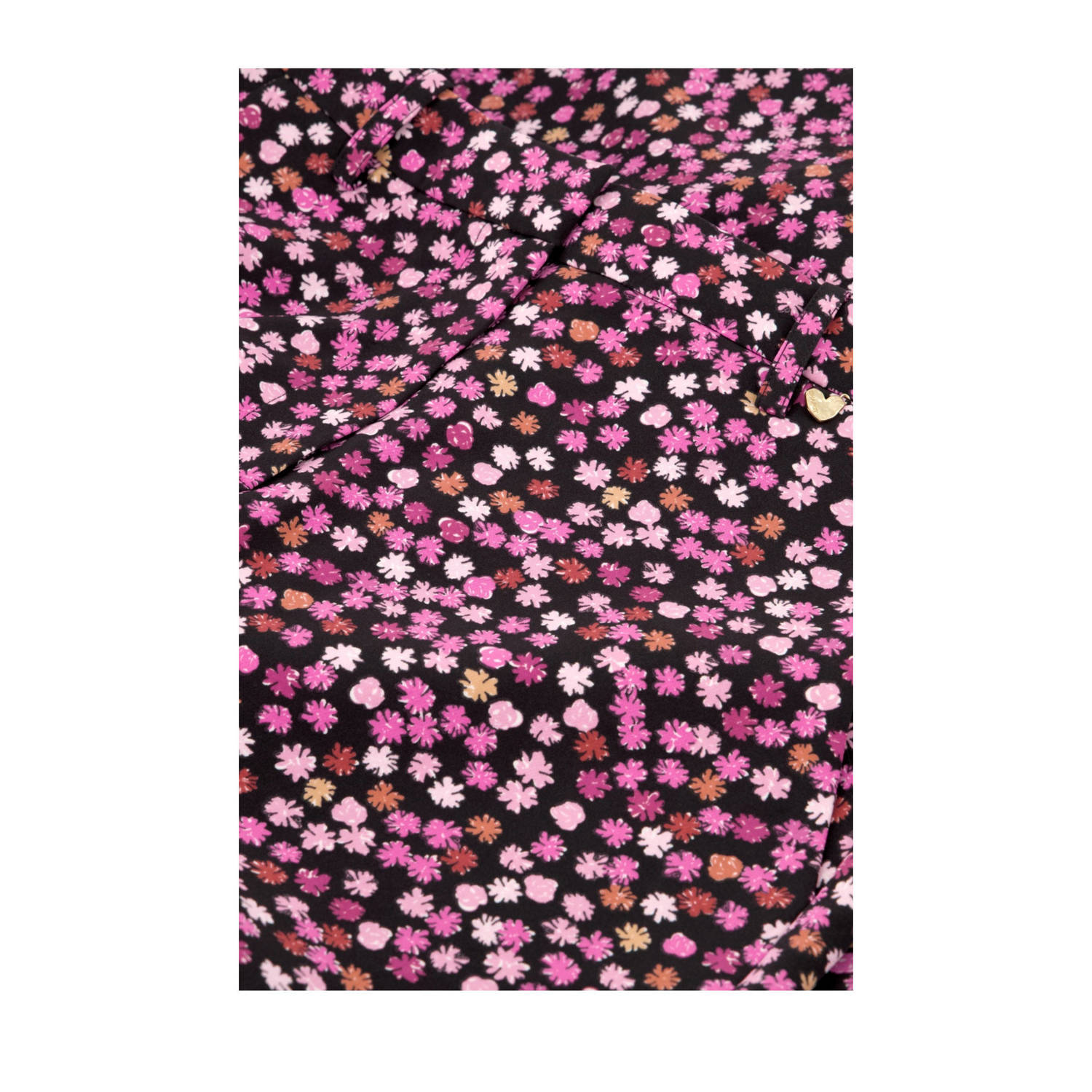Fabienne Chapot gebloemde straight fit pantalon roze zwart
