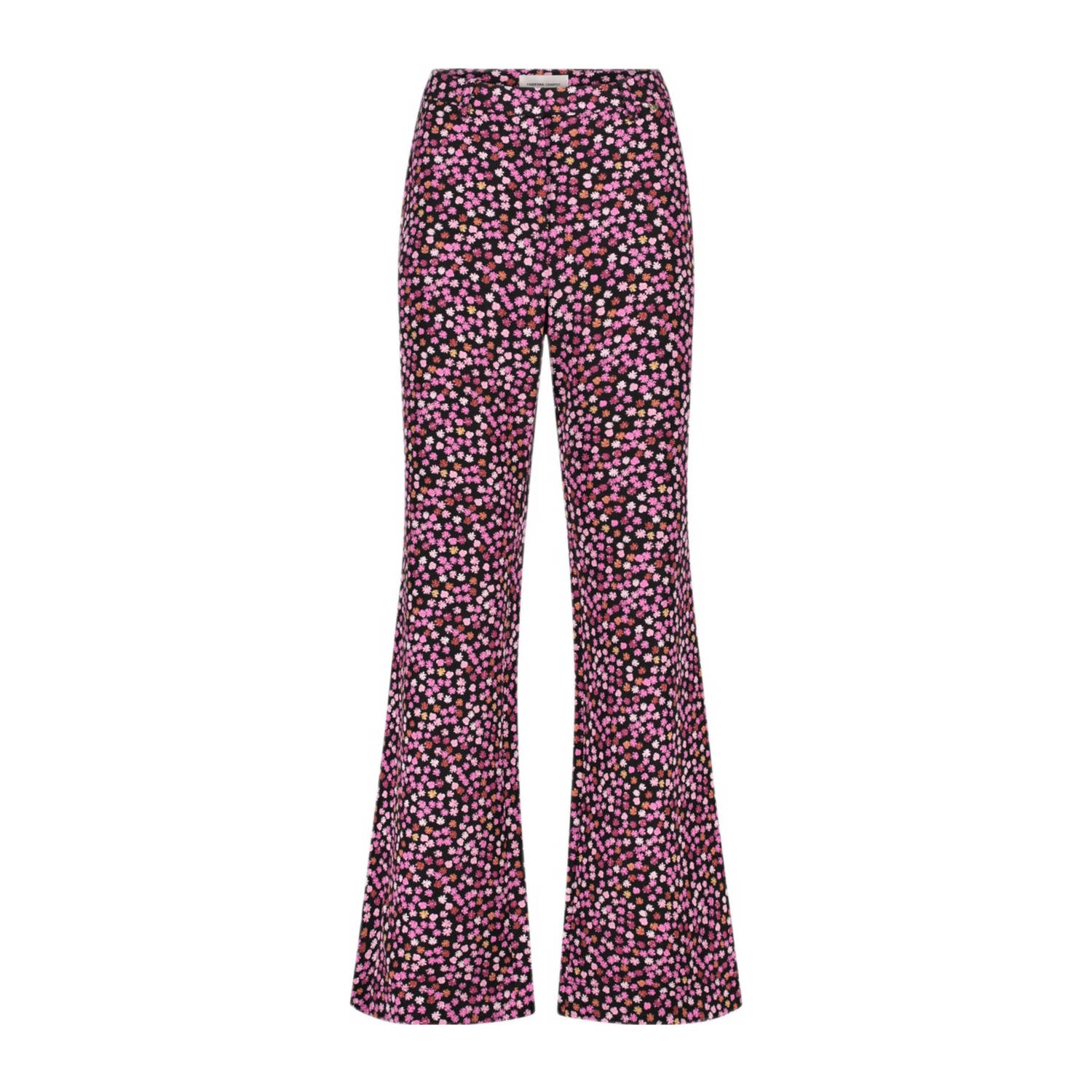 Fabienne Chapot gebloemde straight fit pantalon roze zwart