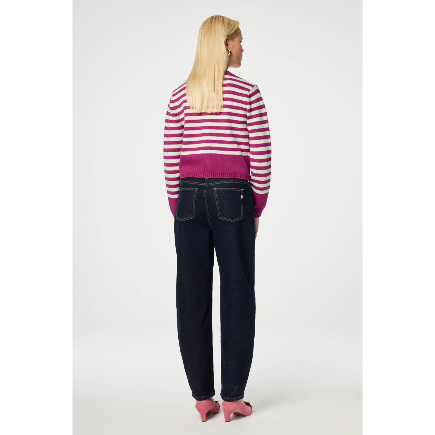 Fabienne Chapot gestreept vest Stine roze crème
